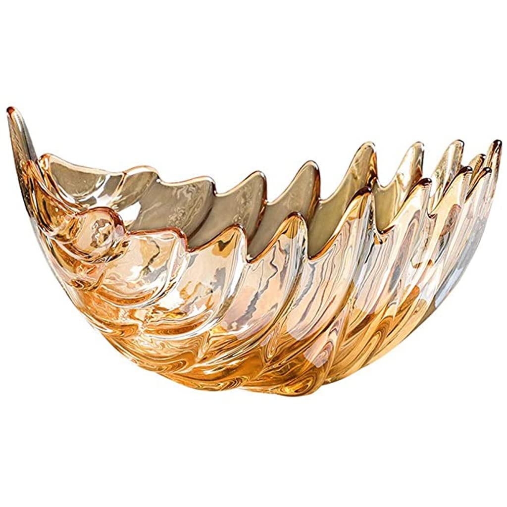 Koszyk Owoce Kreatywny Pióro Fruit Bowl Kryształ Szklany Owocowy Danie, Nowoczesny Domowy Salon Kawa Stolik Ślubny Ozdoby Dekoracja Stołu Kuchni(Gold)