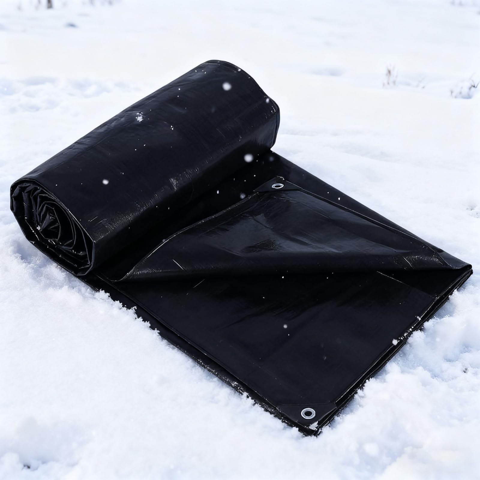 Tarpaulin Waterproof Heavy Duty 500 x 1000 cm Durable, Tear Resistant, Frost-Resistant, Weatherproof, UV Protection, Waterproof Cover Tarp, Groundsheet with Eyelets for Outdoor, Garden, Black
