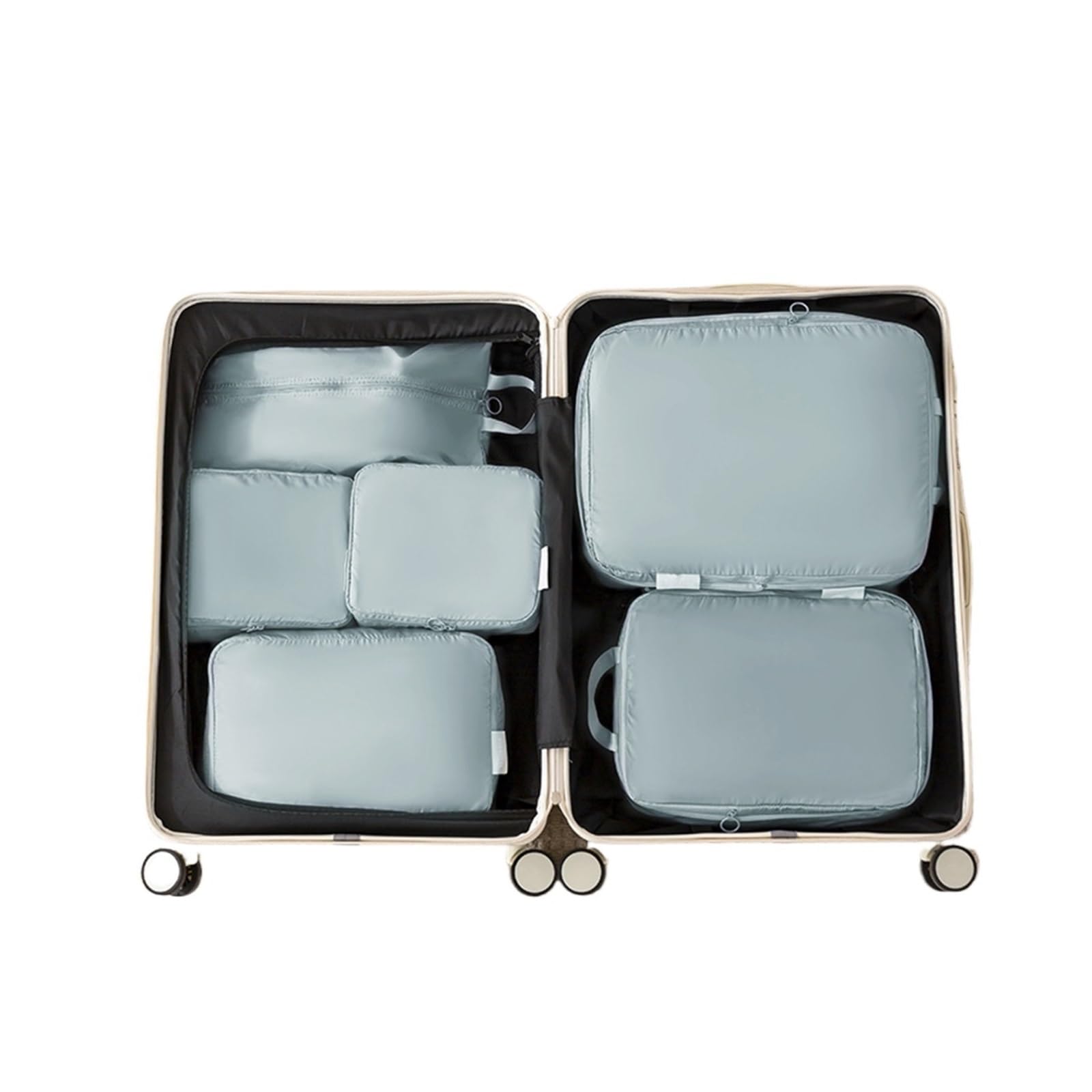 6 borse portaoggetti for abbigliamento da viaggio, d'affari, intimo, scarpe, separazione, bagaglio, organizer portatile(Blue Set-6pcs)