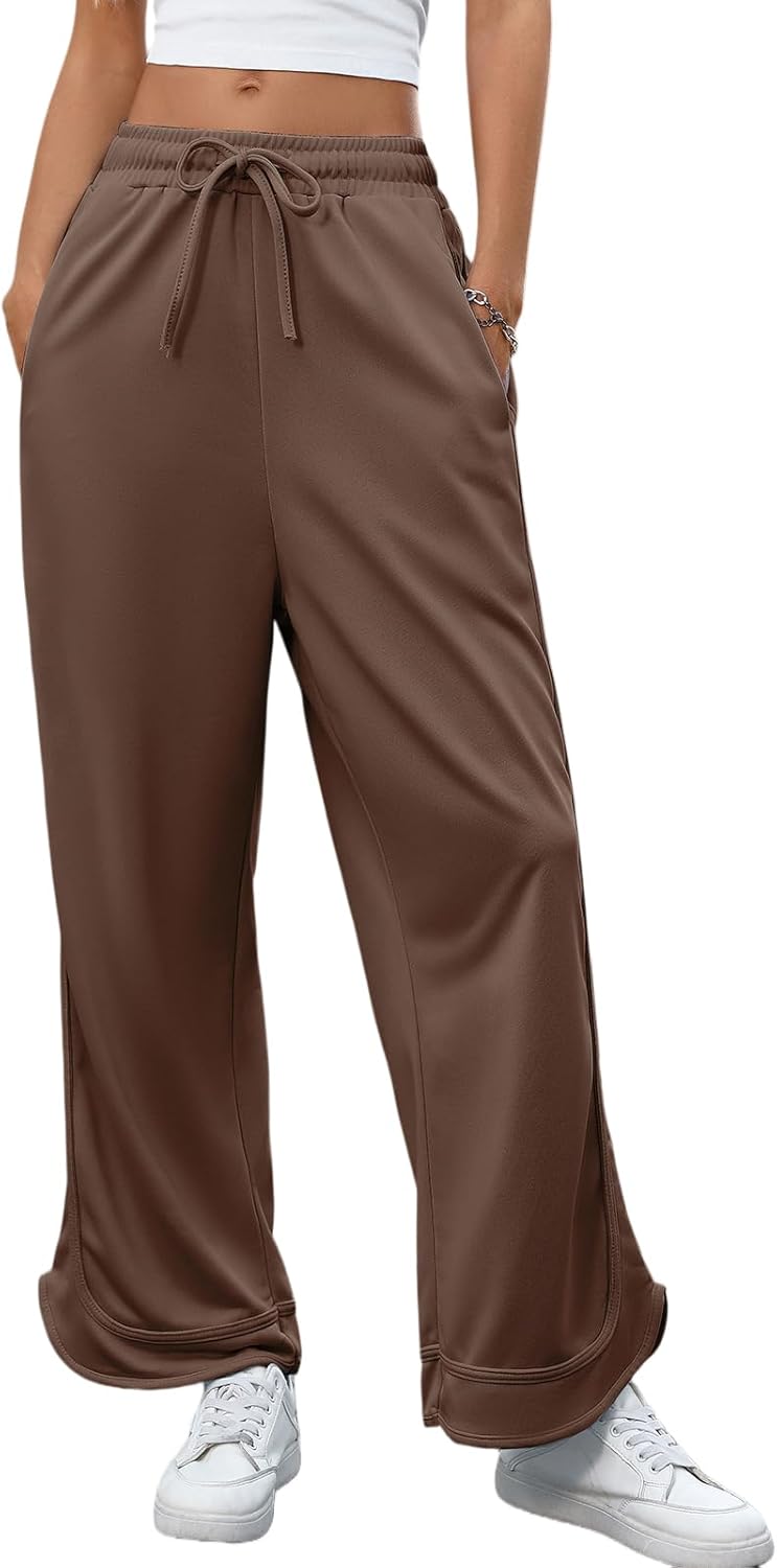 Women's Wide Leg Baggy Sweatpants Drawstring High Waist Athletic Joggers Workout Trousers Casual Pants