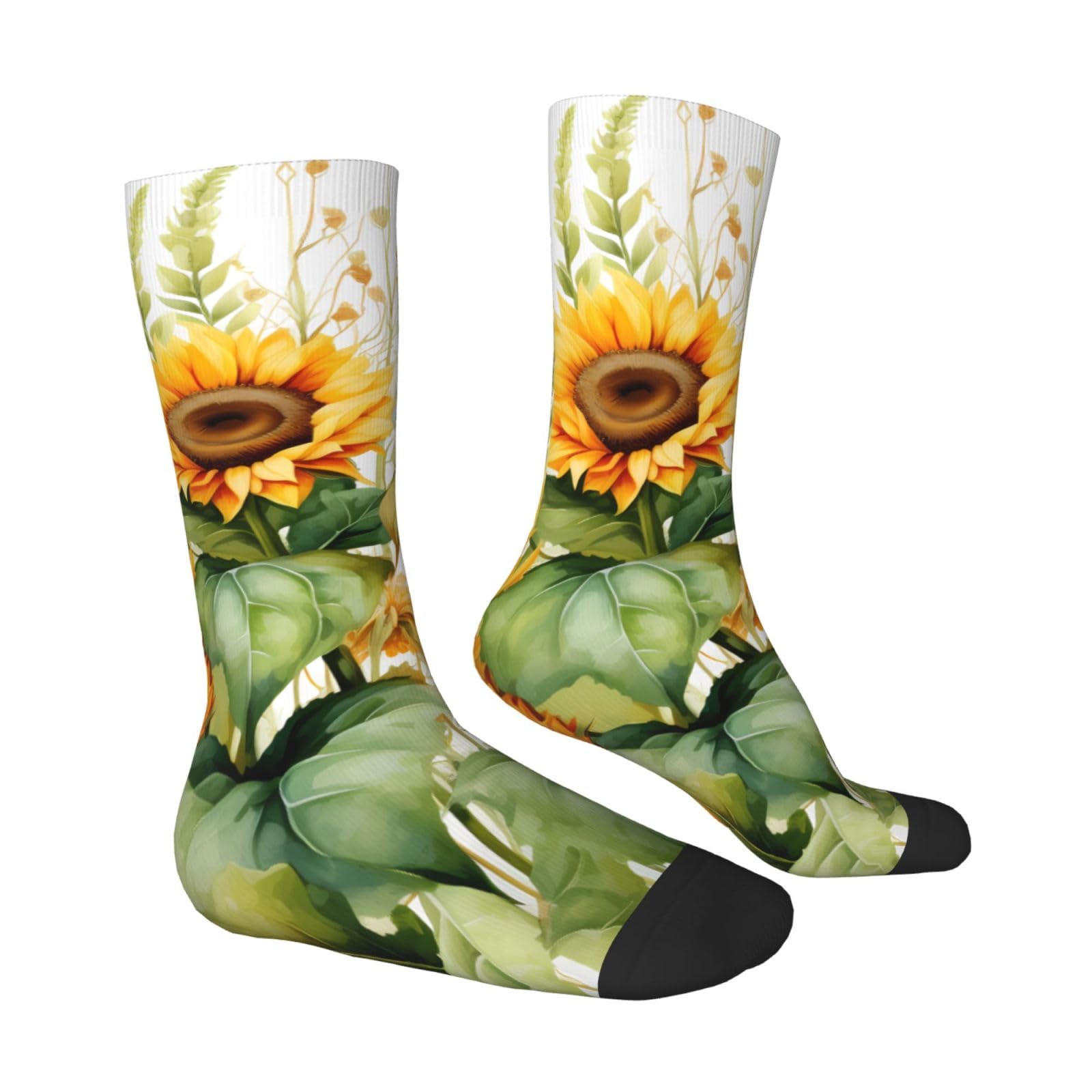 LZQPOEAS Sunflower and Corn Athletic Socks Unisex Cushioned Crew Socks Hiking Running Calf Sock Soft Above Ankle Sock