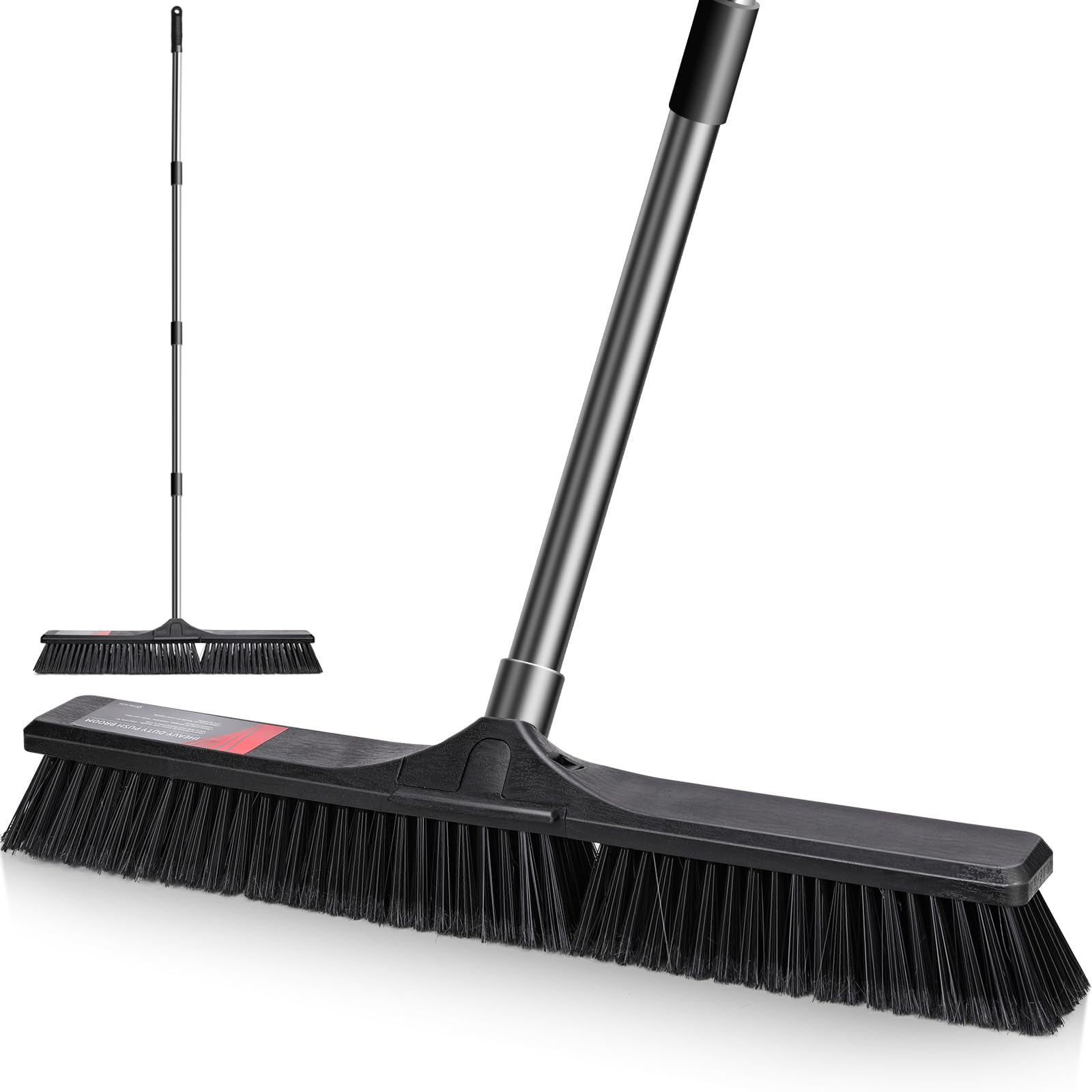 MASTERTOP Heavy Duty Garden Broom, Large Stiff Outdoor Broom with 24" Wide Brush Head