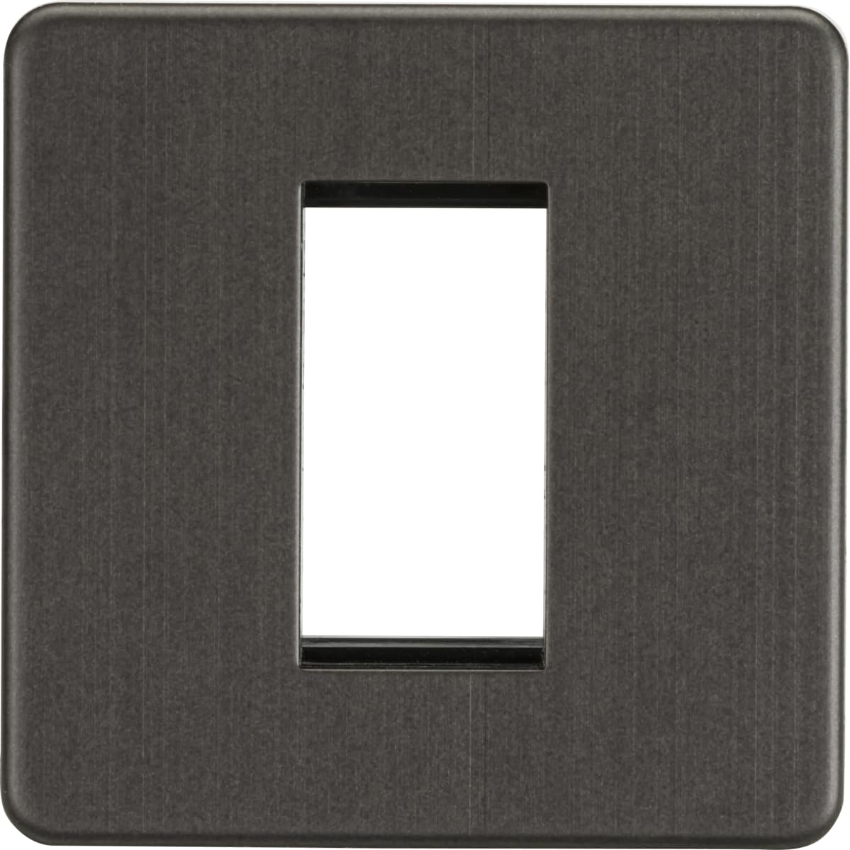 Knightsbridge Smoked Bronze Screwless 1G Modular Faceplate