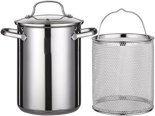 IEASE tg Stock Pot - Sartén de acero inoxidable para el hogar mini sartén pequeña para cocina sartén profunda que ahorra aceite con filtro de gas
