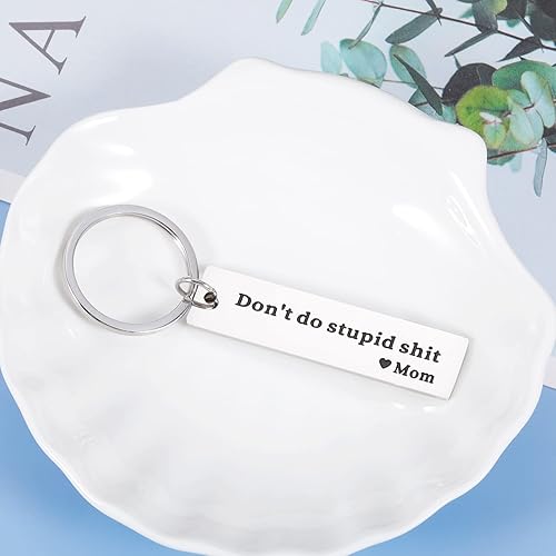 Miniatura 3 de Regalos para el hijo de mamá Don't Do Stupid St llavero regalos para hija, cumpleaños, Navidad, día de San Valentín, regalos para adolescentes,