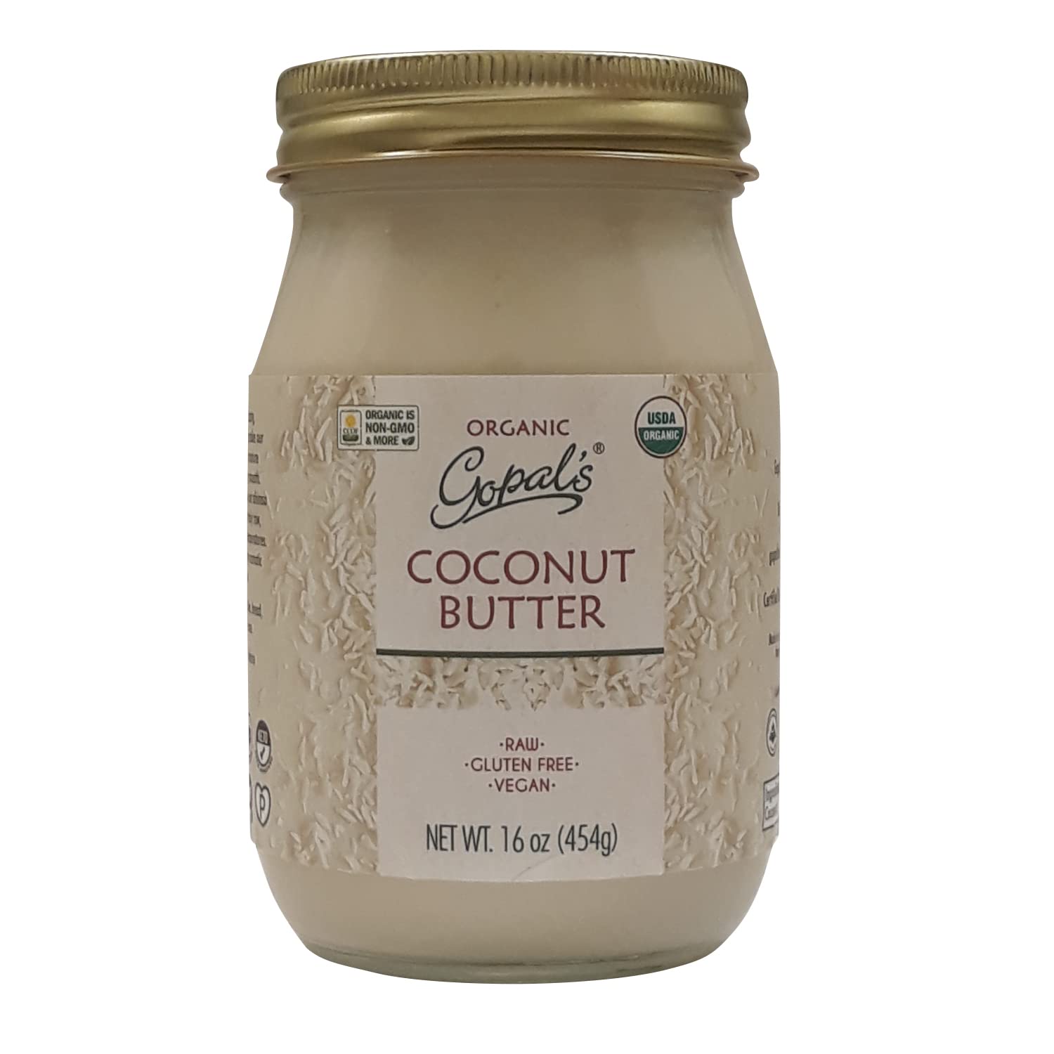Gopal's Raw Organic Coconut Butter from 100% Organic and Non-GMO Coconuts, USDA Certified – Gopal’s Coconut Butter 16 oz (453g)USDA Organic