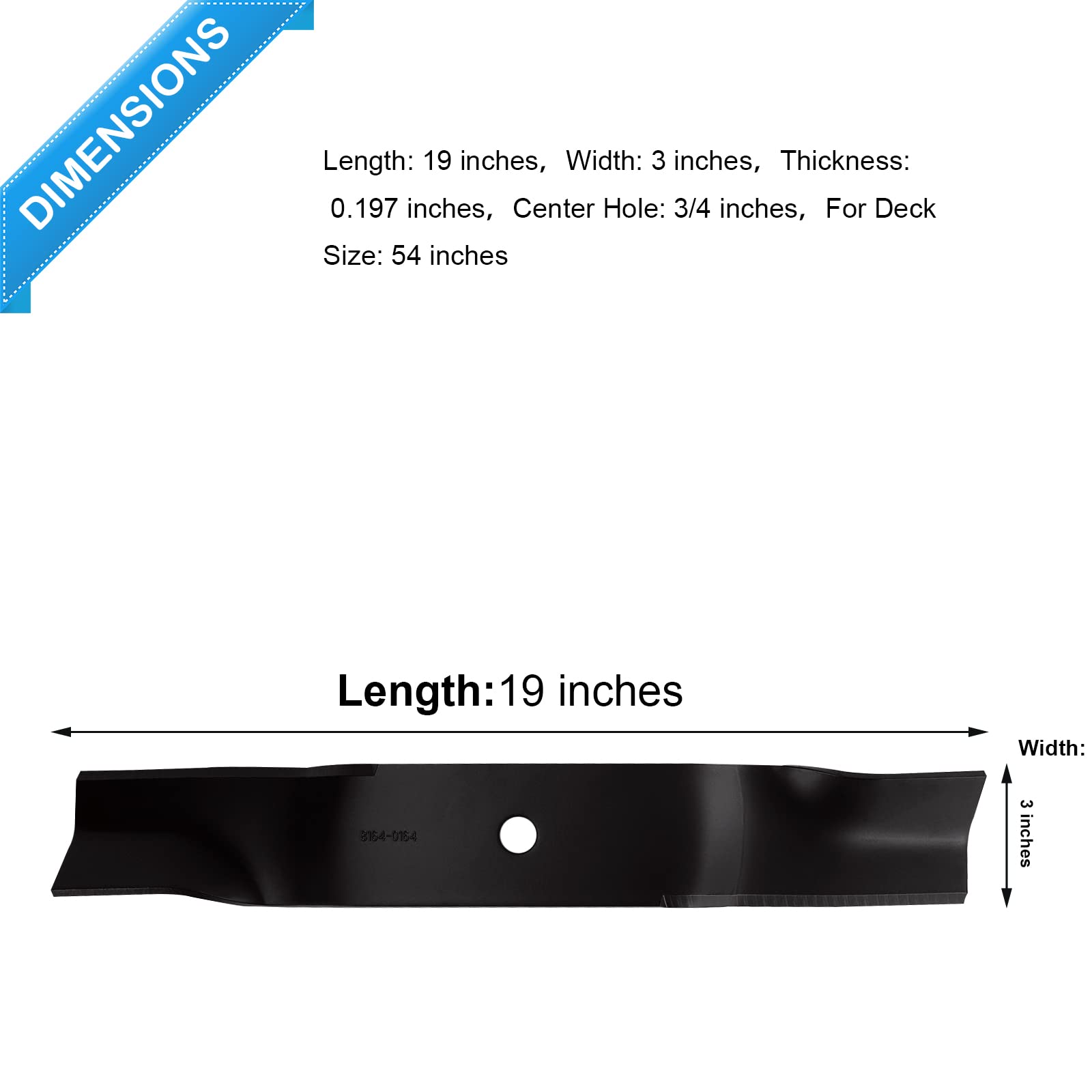 Cuchillas de cubierta para cortacésped de 54 pulgadas GTX2154LE para Cub Cadet 01005337 01005337P 02005018 742-04416 942-04416, paquete de 3