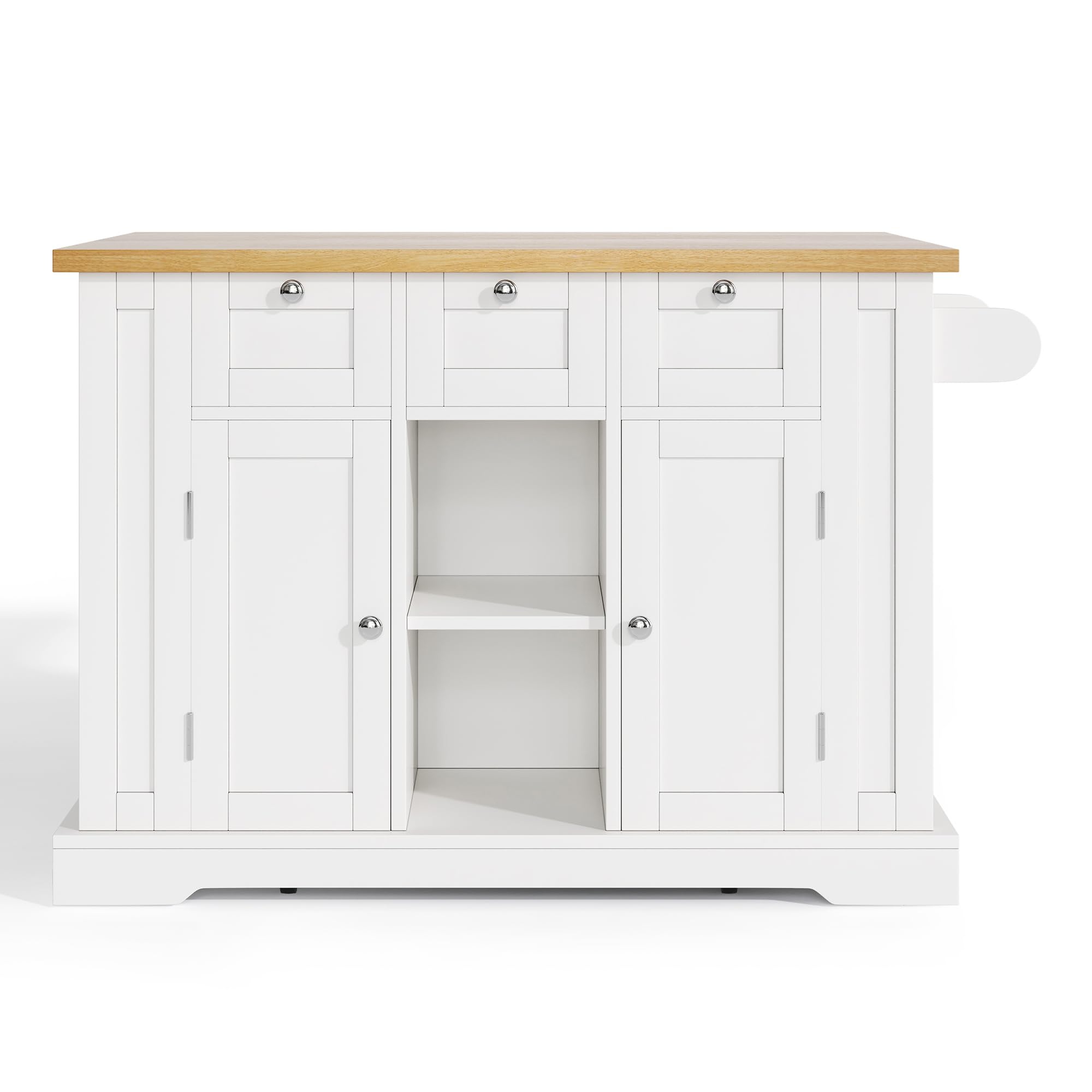 Isola da Cucina con Piano di Lavoro Ribaltabile, Armadio da Cucina su Ruote con Cassetto e Portaspezie, per Cucina e Sala da Pranzo, Portasciugamani, 120x40(70)x87 cm (Bianco)