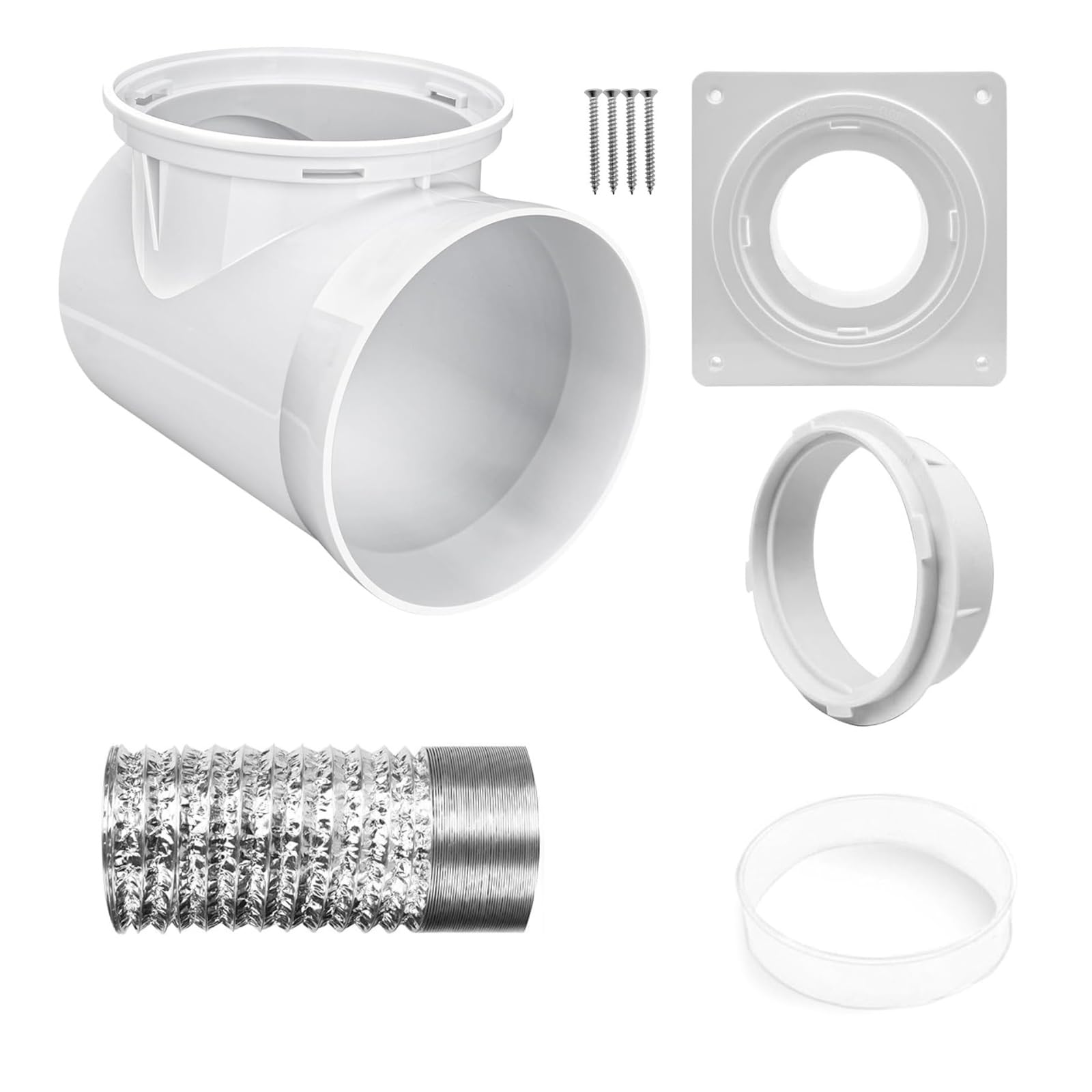 HZBB 90 Degree Dryer Vent Hose Connector Set Vent Wall Plate Duct Quick Connector Dryers Dock Magvent Dryer