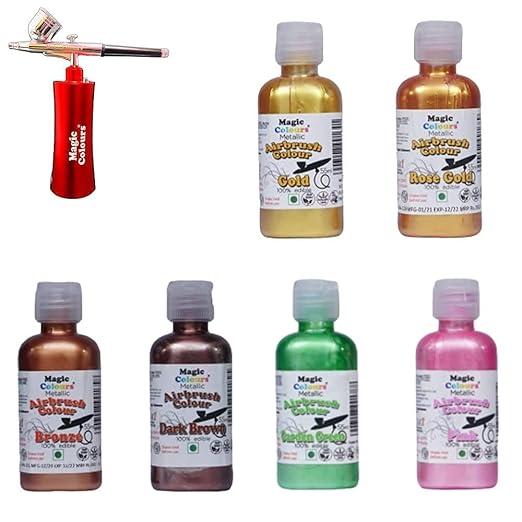 Edible Metallic Airbrush Color Pack of 6 Set (Set B) Amazon.in Home