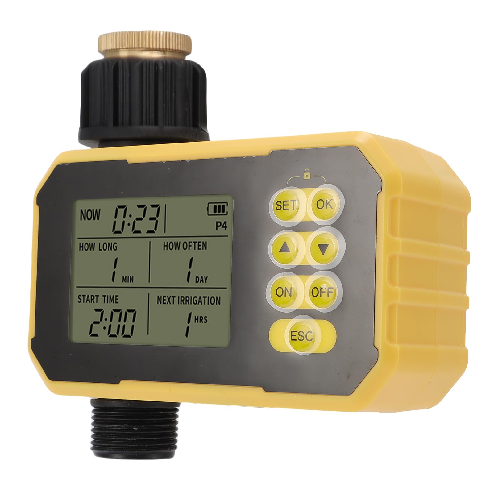 Timer Solare per l'acqua, di Irrigazione Programmabile con Sensore Pioggia, Pannello Solare Regolabile, Irrigatore Automatico per Tubo da Giardino, Facile Configurazione per la Casa