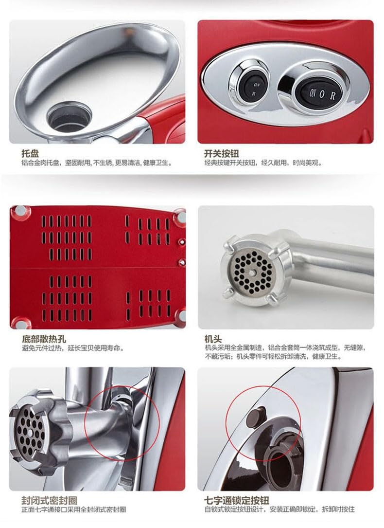 TONSYL Electric Meat Grinder 2500W ABS Plastic and Stainless Steel Blade Meat Mincer with 3 Grinding Plates, 3 Sausage Stuffer Tubes & Kubbe Attachments,Easy One-Button Control, TONSYL Electric Meat Grinder 2500W ABS Plastic and Stainless Steel Blade Meat Mincer with 3 Grinding Plates, 3 Sausage Stuffer Tubes & Kubbe Attachments,Easy One-Button Control,