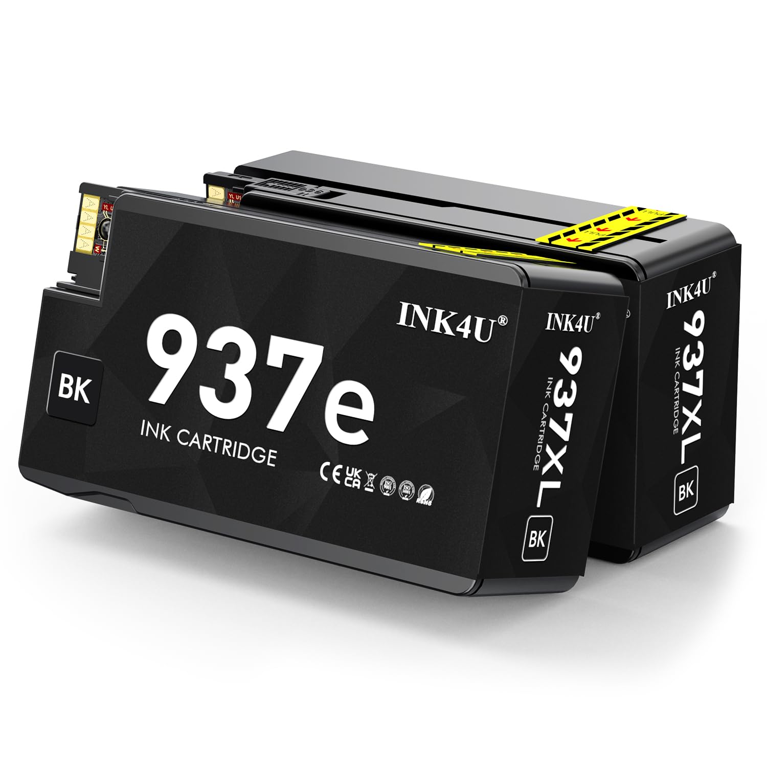 INK4U Cartucce 937e Nero (con Chip, Alta Capacità) Compatibile per HP 937 Nero 937XL 937e Compatibili con Officejet Pro 9110b, 9120b, 9130b, 9720, 9730 (937 e Nerox 2)