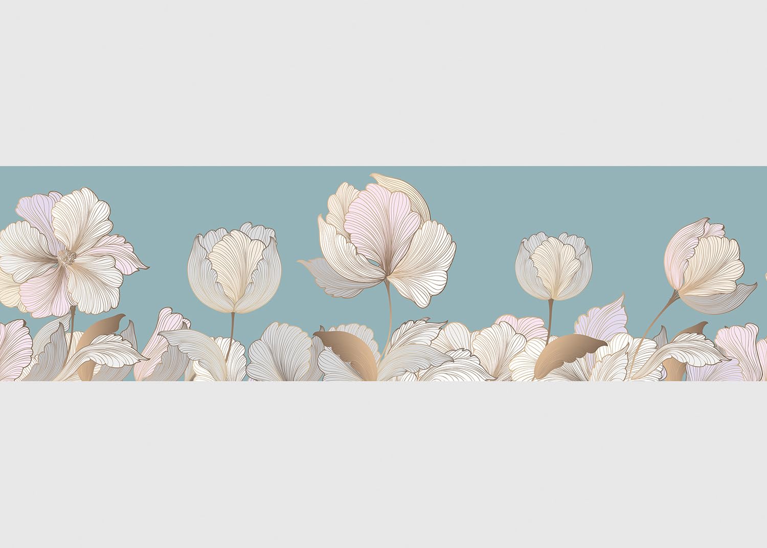 AG Design Selbstklebende Bordüre Wilder Blumen, AWB 8262 | Wasserfest Dekoration für Wände, Möbel, Tapeten, Wandverkleidungen und Türen, Folie, Mehrfarbig | Breite 500 cm x Höhe 13.8 cm