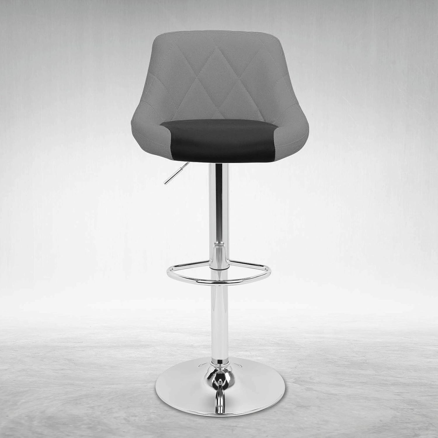 Adjustable Counter Height Swivel Barstools Modern Dining Chair Bar Pub High Stool with Back for Kitchen Island,Grey