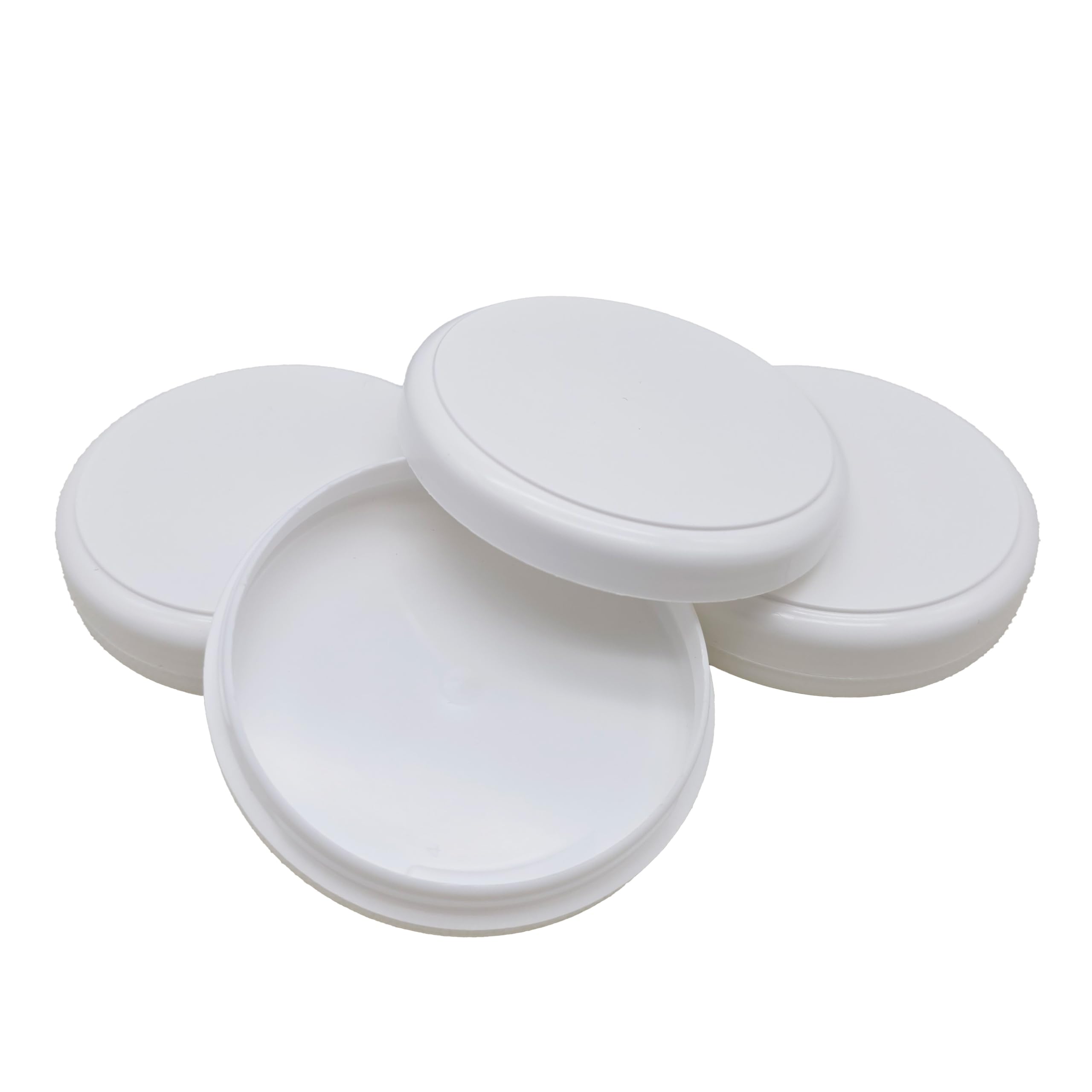 SHC Web 3 x 25ml Slim White Jars Low Profile - 17mm High - Cosmetic/Paint Travel Pot - Sample Container