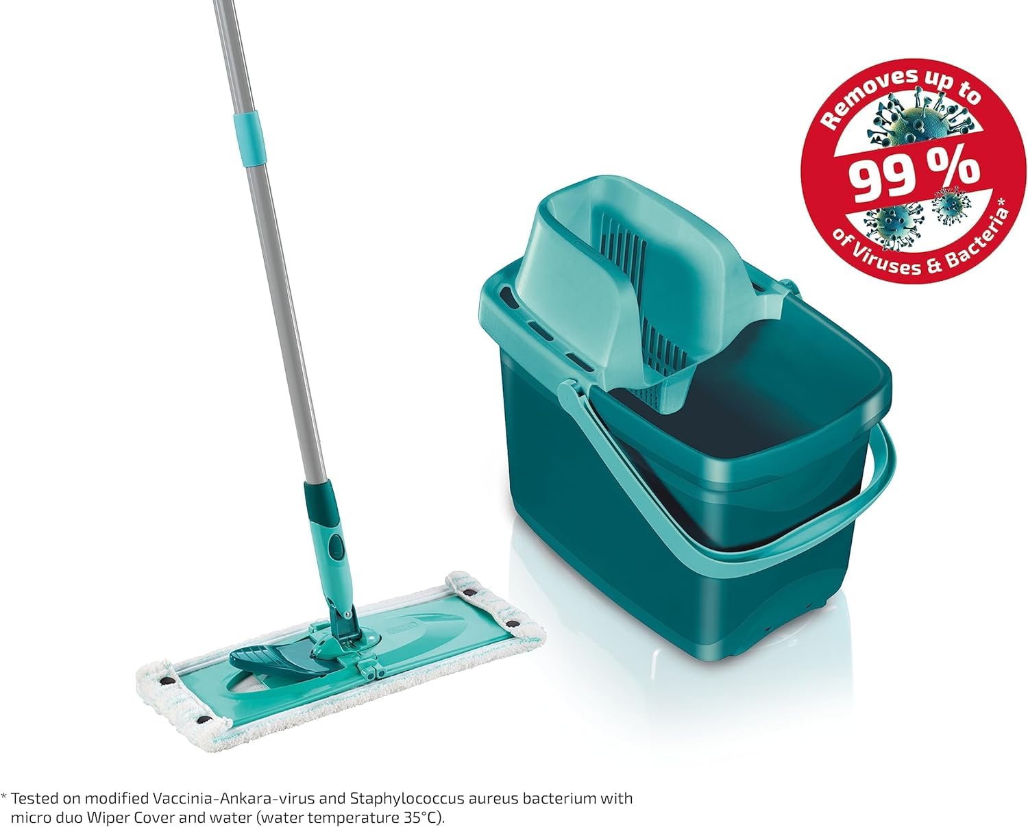 Leifheit Clean Twist Ergo Mobile Disc Moisture Controlled Spin Mop Set - 52102 | UK