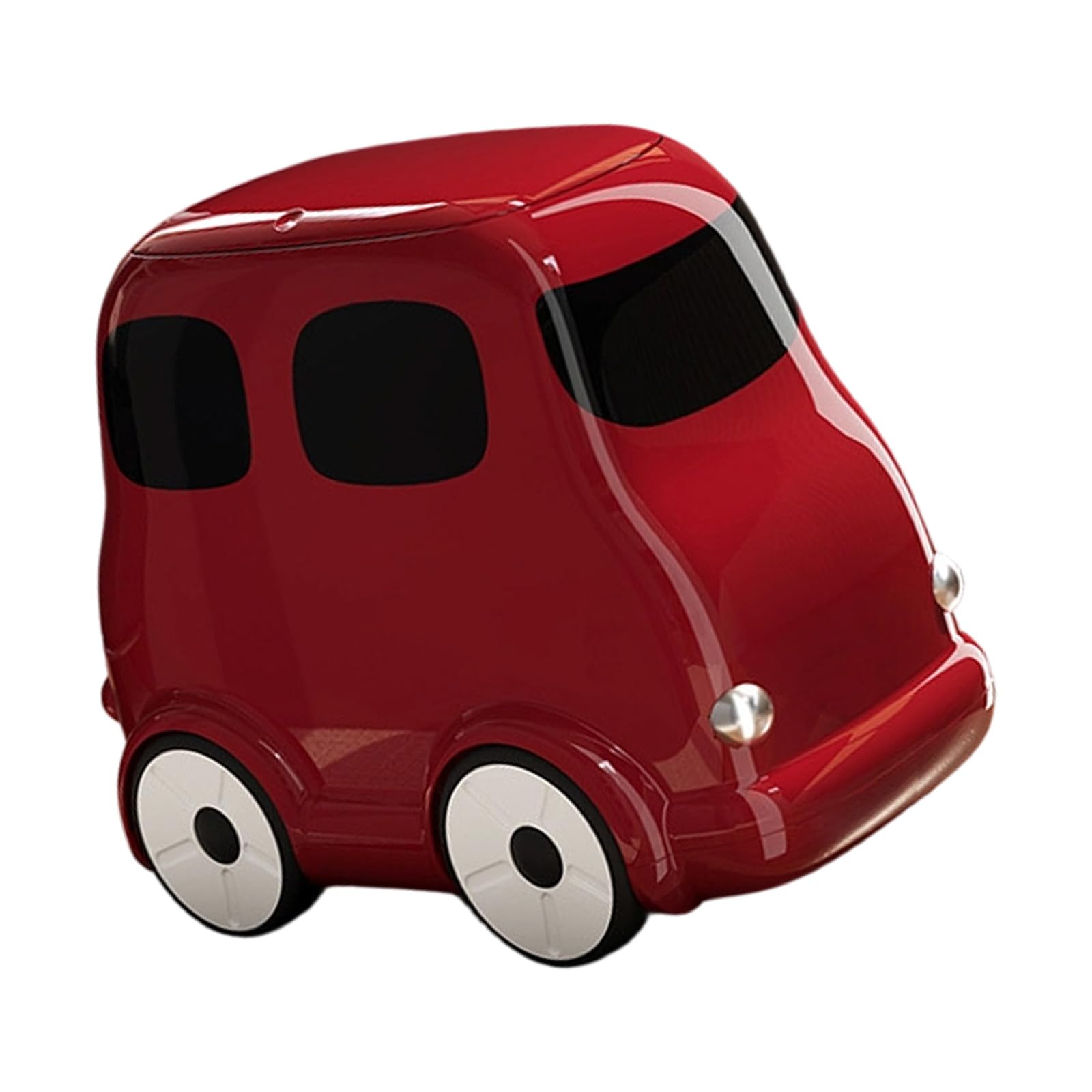 Oxxggkao Red Waste Bin Wheeled Press Open Technology Thin Size Bus Shape For Household Kitchen Trash Can