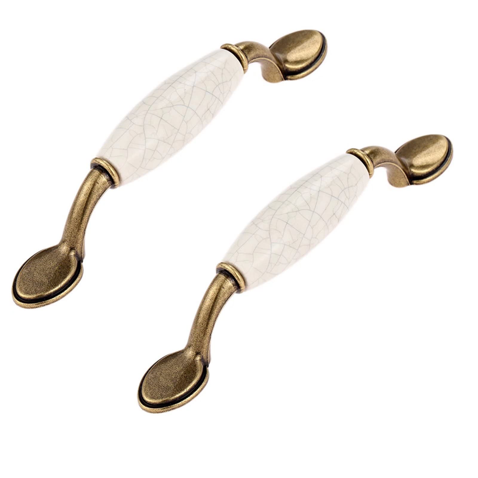 Fbshop(Tm) C-Hole Distance:96mm 2Pcs Crackle Pattern Ceramics Door Knobs/Pull Handles/Door Handles For Dressers And Bathroom Cabinets, Bedroom Drawers, Kitchen Cabinets, And Living Room,Simple Design