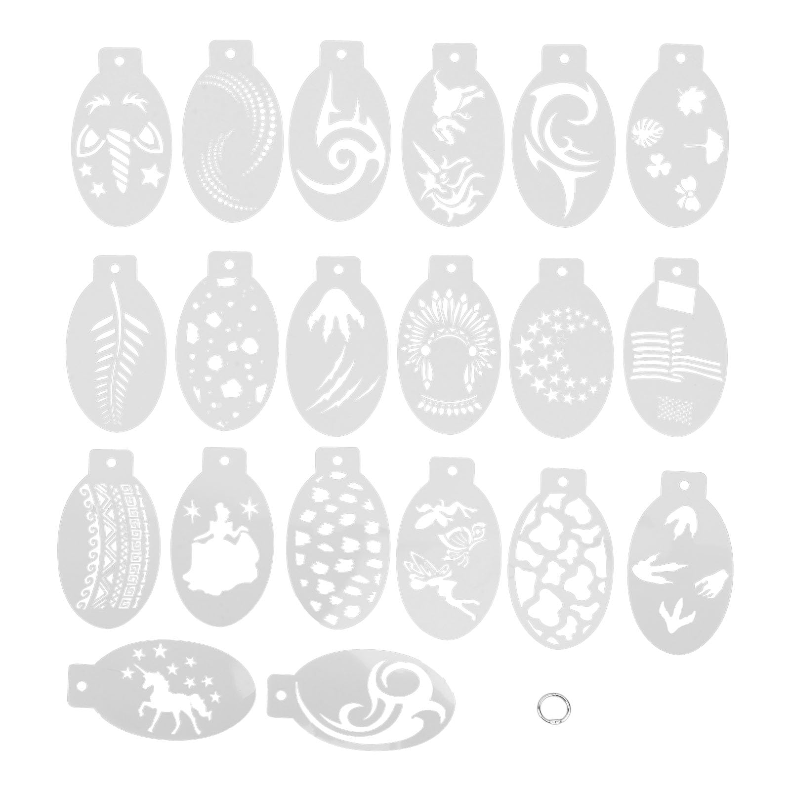 Nutriess Body Painting Stencil Face and Body Art Professional Makeup Stencils for Holiday Halloween Makeup 20 Pieces
