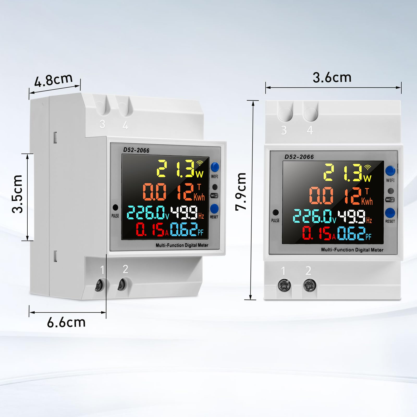 Diymore Contatore Elettrico Monofase 100A, AC40-300V Misuratore di Energia WiFi su Guida DIN con Telecomando Tuya APP