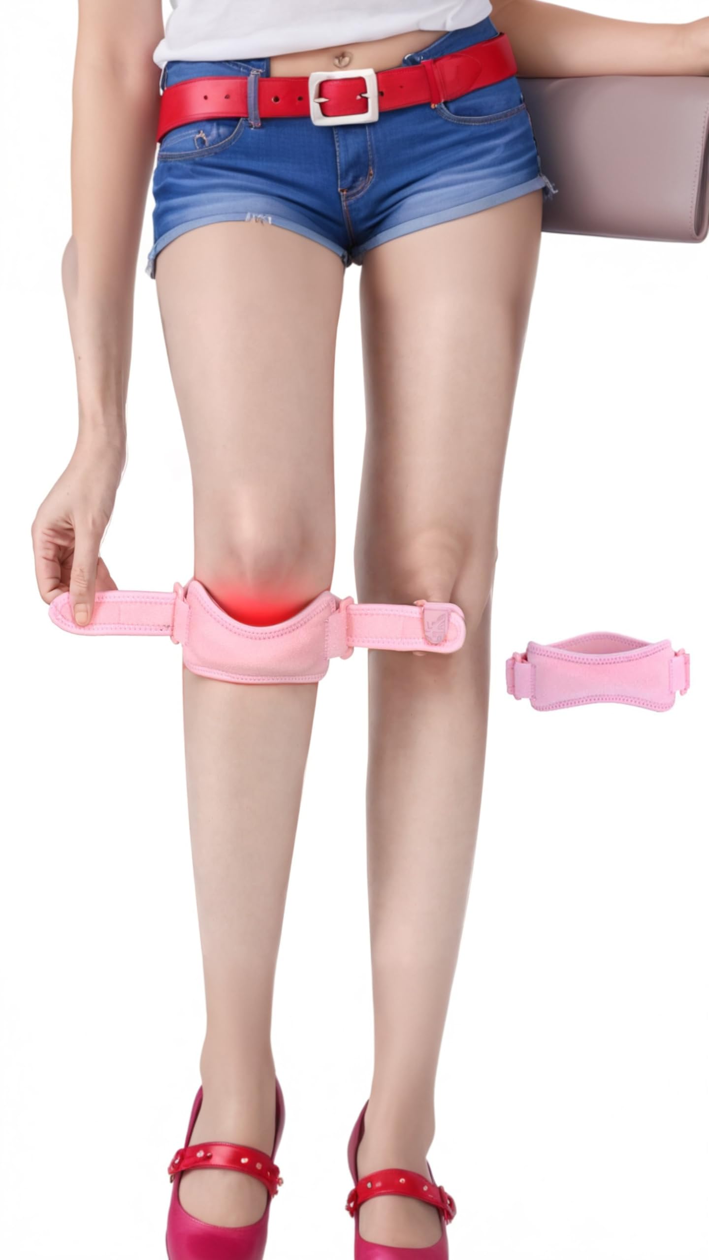 Sweet seven Patella Tendon Knee Strap - Pain Relief for Meniscus, Arthritis, Tendonitis - Brace Support for Workout, Weightlifting, Running, Tennis - 1 Pcs Pink
