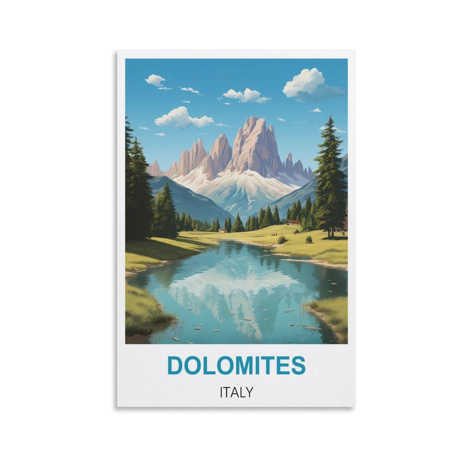 Metal Tin Sign Dolomites Italy,Vintage Metal Tin Sign Inspirational Retro Art Poster for Home Office, Cafe Bar Wall Decor 15x30cm