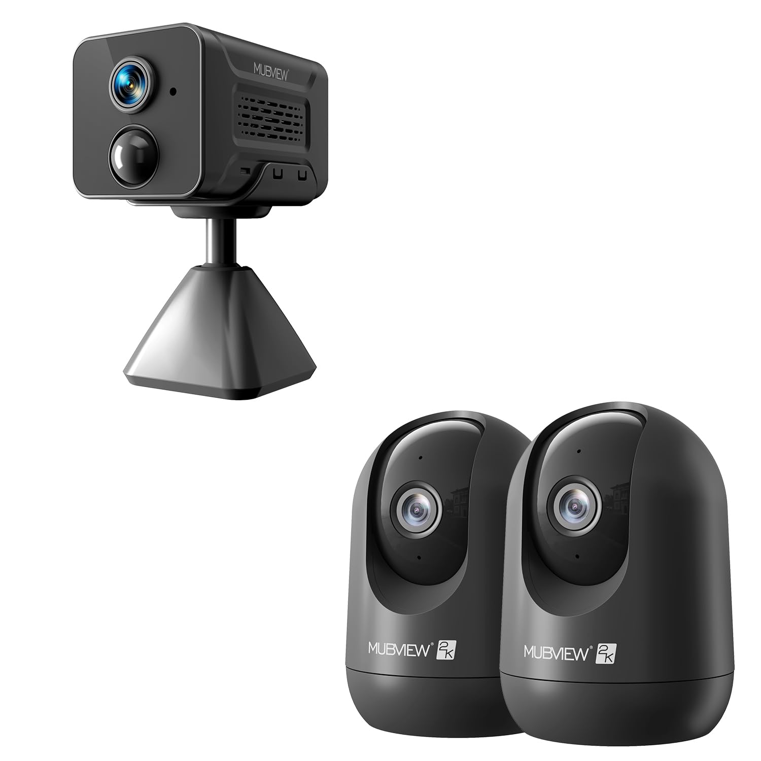 MUBVIEW Cameras for Home Security, Indoor Camera Wireless with Phone App, 2.4G WiFi Wired Camera Ideal for Dog/Elder/Baby, Motion Tracking, Two-Way Audio, Pan Tilt, 24/7, 2K Night Vision