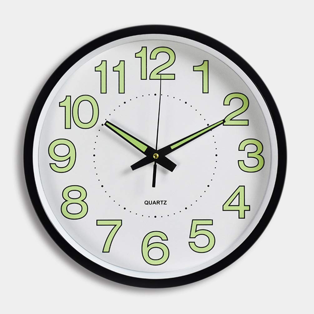 jojofuny Reloj De Pared Luminoso De Diseño Indicador Digital y Función De Luz Nocturna para Salón y Habitaciones Oscuras Color Negro