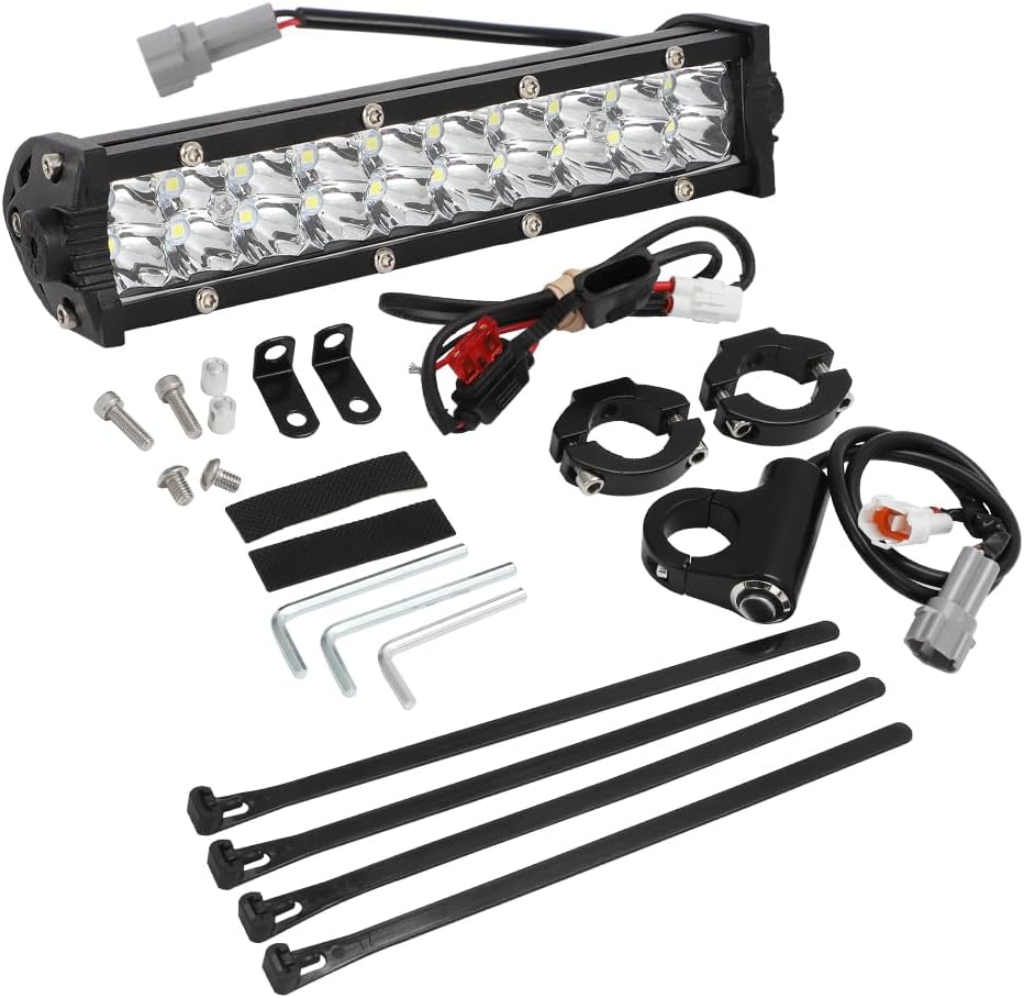 AUTOVIC Light Bar Kit Waterproof Plug-Play Driving Light Kit 7/8" Handlebar Universal for Honda CRF110 KLX110 TTR110 YZ250F Dirt Bike Plug and Play,1 Year Warranty