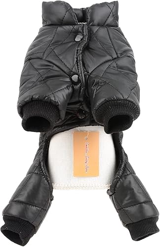 Miniatura 8 de SMALLLEE_LUCKY_STORE Abrigo de invierno acolchado para mascotas con bolsillo anillo en D para perros pequeños gatos impermeable resistente al viento