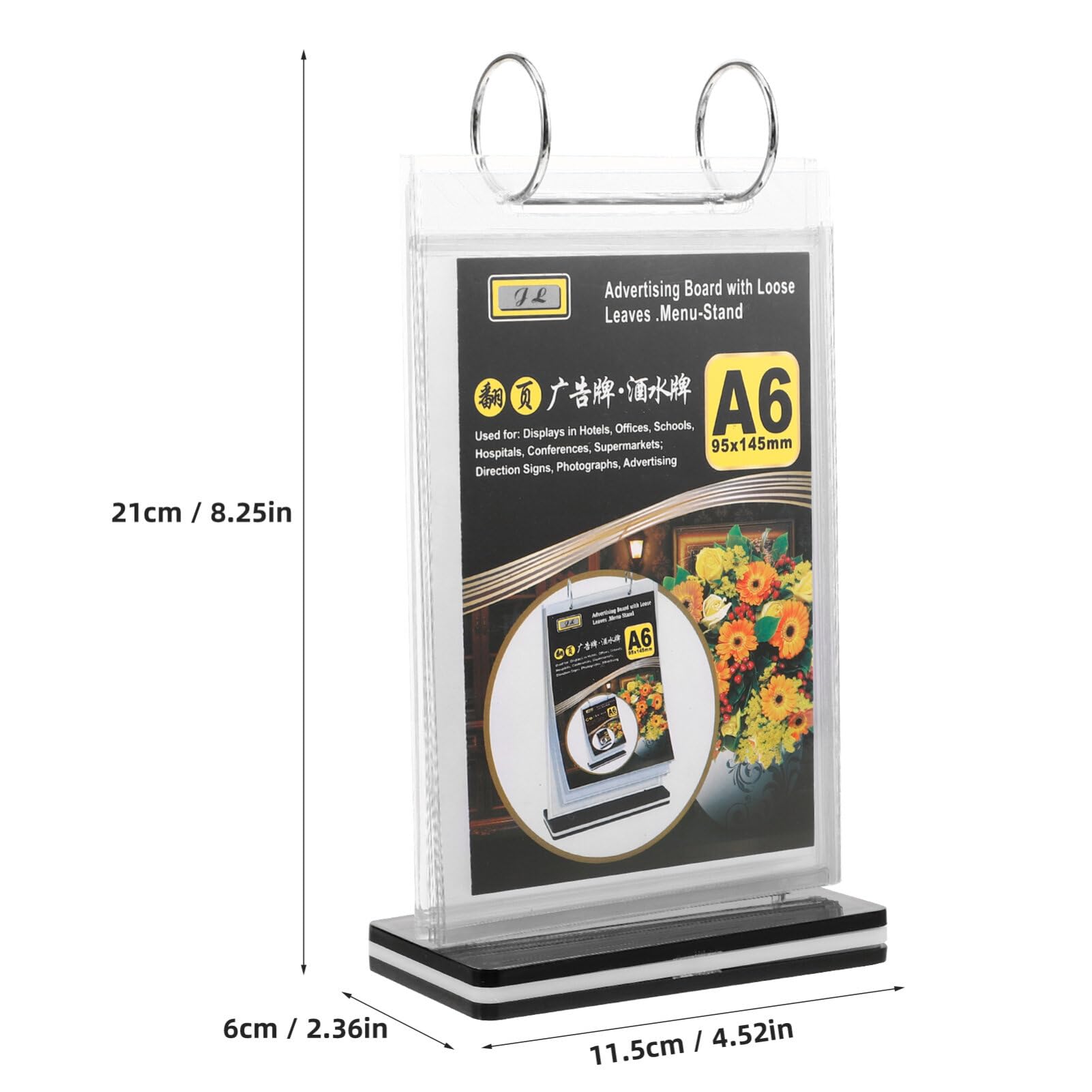 DOITOOL Soporte Para Tabla De Menú Con Tapa 10 Soportes Para Menú De Pvc Para Mesas De Restaurante Soporte Para Exhibición De Menú Con Base Soporte Para Letrero Transparente Marco Con