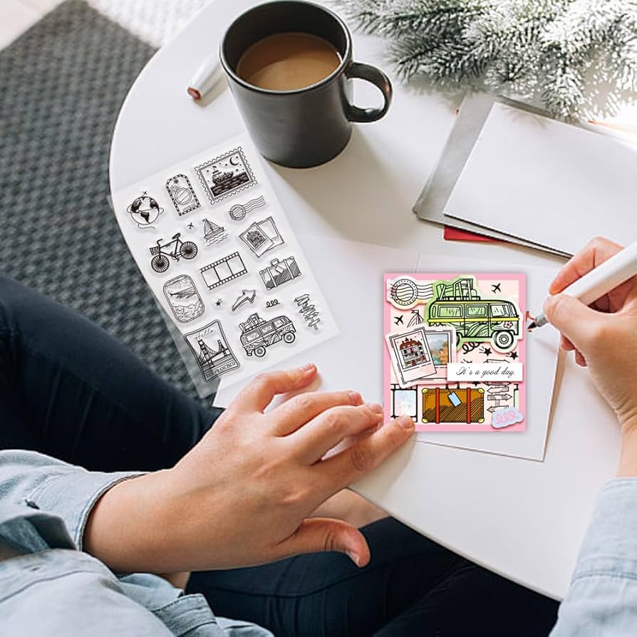 (400)✺SALE✺【海外製】クリアスタンプ 3枚セット〜トラベル・ヴァカンス 400)✺SALE✺【海外製】クリアスタンプ 3枚セット〜トラベル