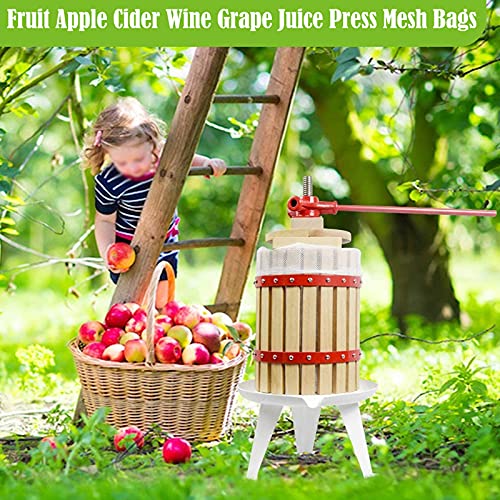 Kychaimus Brew Bags Reusable 2Pcs Straining Mesh Bag For Fruit Wine Cider Press Apple Grape Filter Bag Drawstring Brew In A Bag 250 Micron (White, 5~8Gallaon/2Pcs) #TOP3
