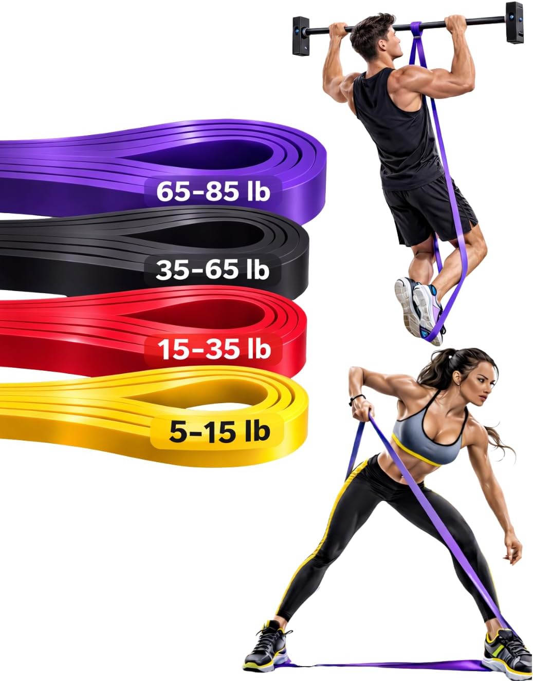 Resistance Bands for Working Out, Pull up Assistant Bands, Exercise Bands, Pull up Band Set for Strength Training, Pull Up Assistance Bands for Body Stretching Training Physical Therapy
