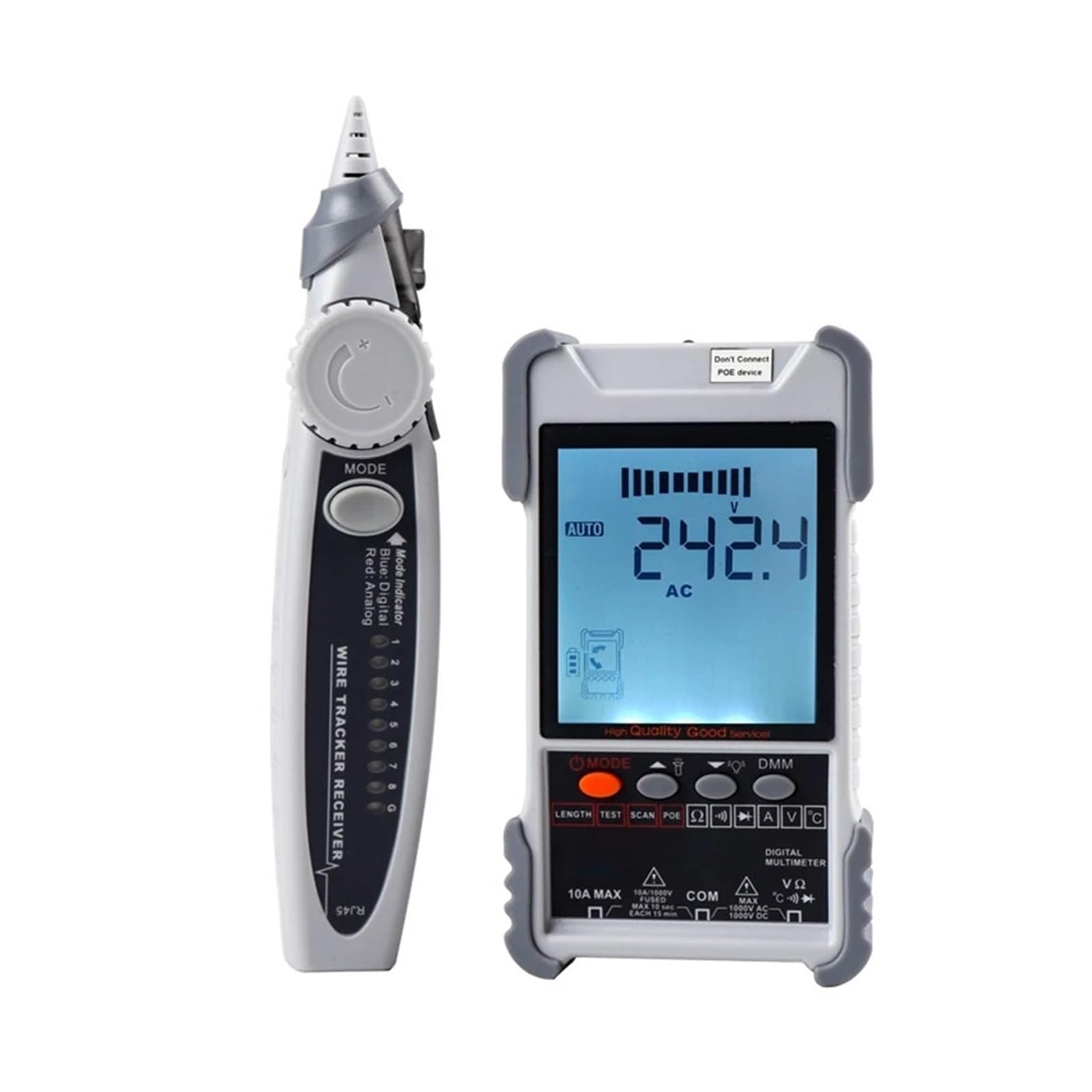 Tester For Cavi Di Rete Display LCD Tracciamento Analogici Ricerca Digitale Test POE Accoppiamento Mappatura Lunghezza Wiremap Checker Multimetro Lettura Rapida Accurata Facile(ET618)