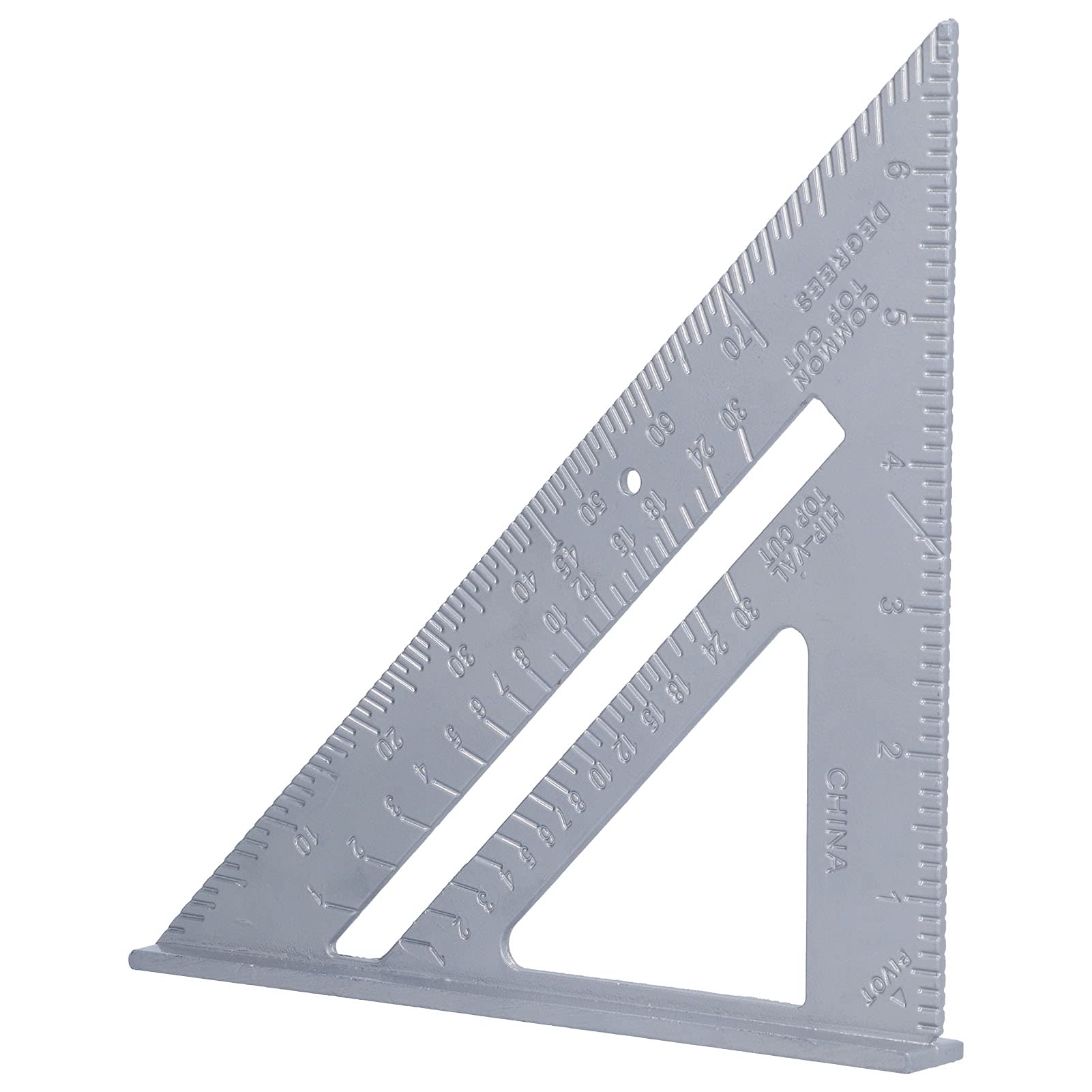 MRKU Righello Triangolare in Lega di Alluminio da 7 Pollici (17,8 cm) con Angoli di 45 e 90 Gradi, Strumento di misurazione Rinforzato, Scala di precisione per la Lavorazione del Legno.
