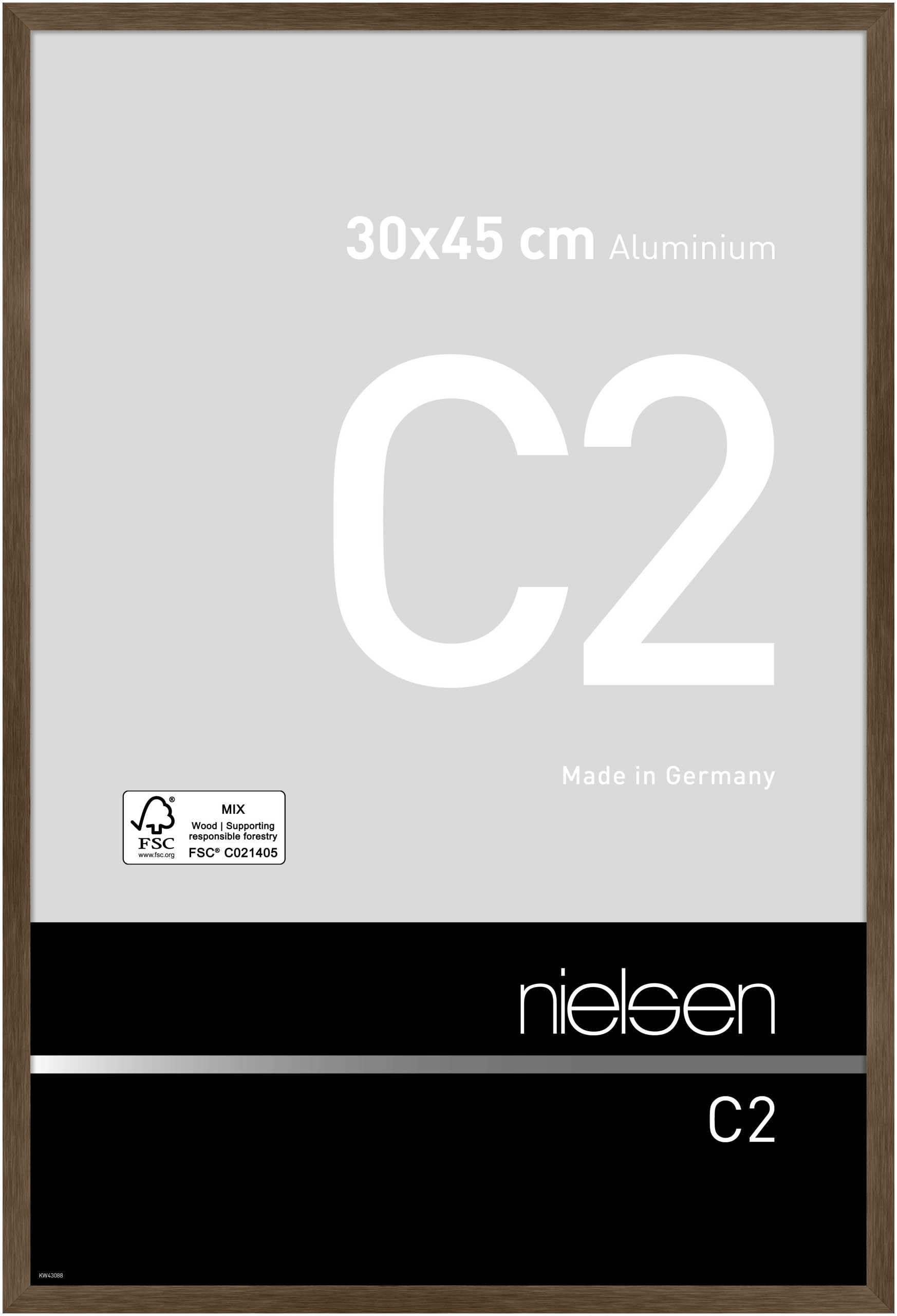 nielsen aluminium picture frame C2, 30x45 cm, soft frosted walnut