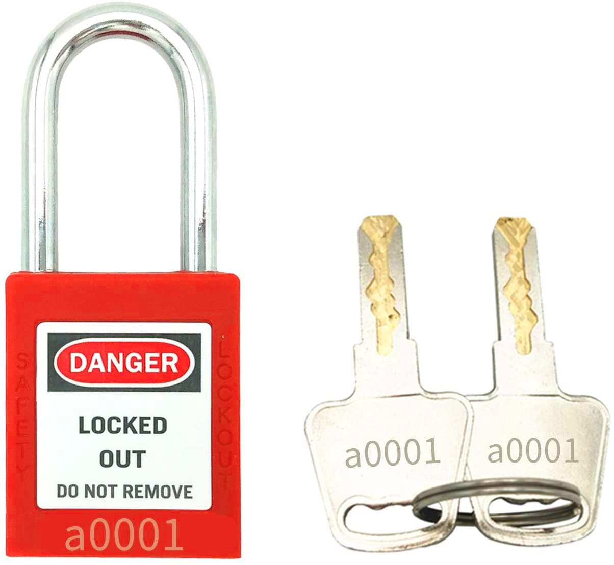 Lockout Tagout Lock Set 10 Red Keyed Alike OSHA Loto Safe Padlocks for Lock Out Tag Out