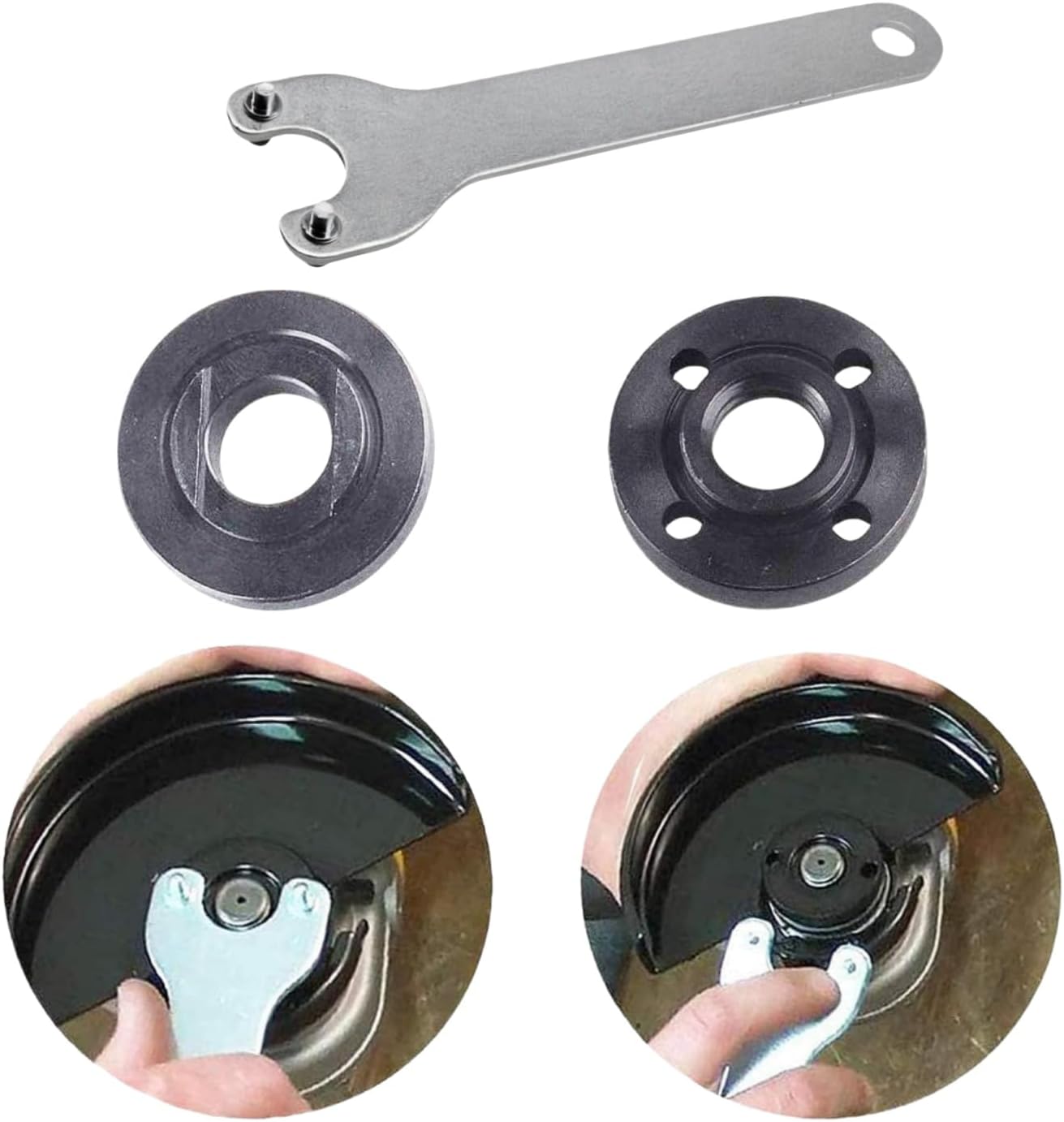 Compatible Metal Lock Nut Kit (2-Pack) for Dewalt, Ryobi, Milwaukeiei, Makita, Black & Decker - Inner & Outer Angle Grinder Flange Nut, Replaces 224399-1, 193465-4, 224568-4