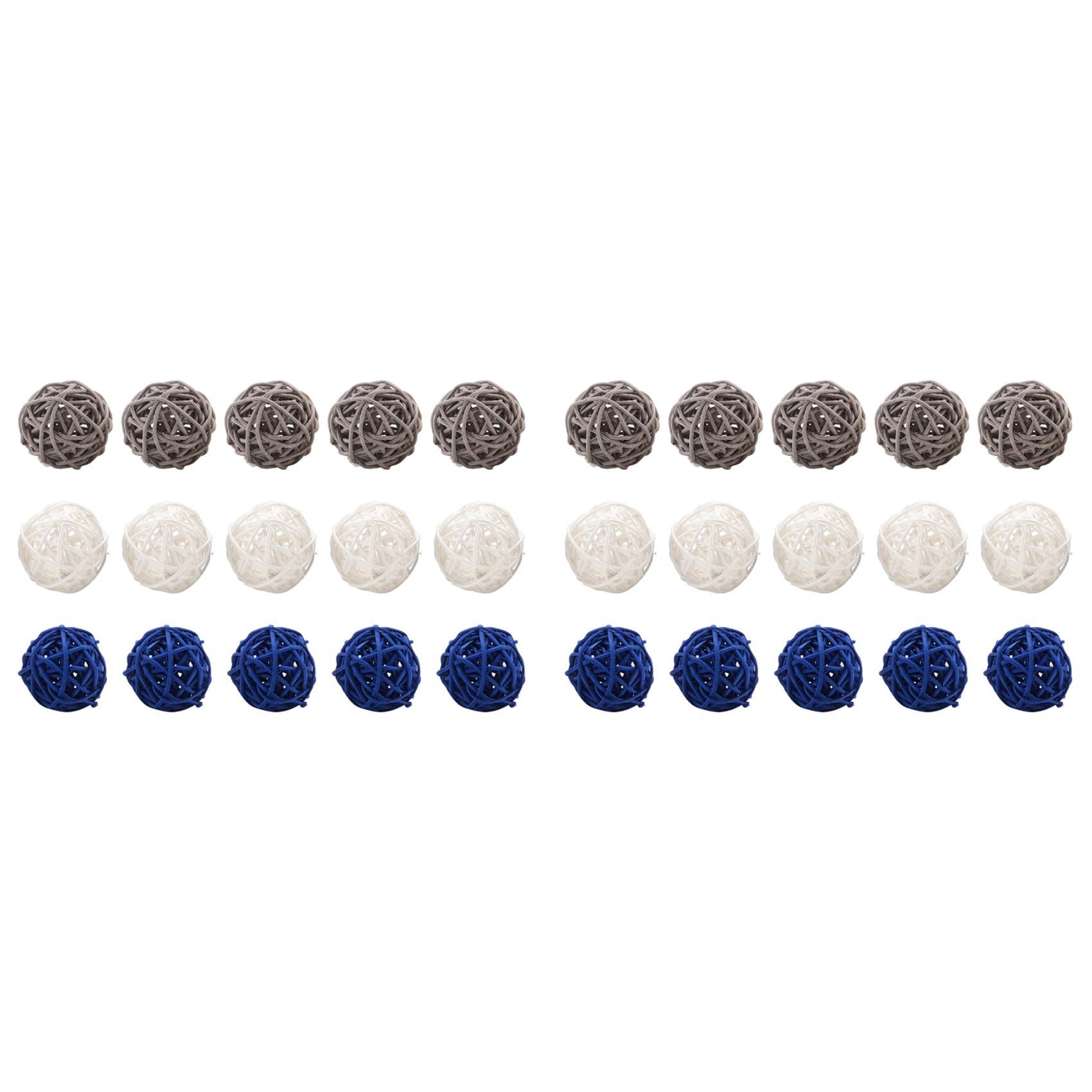 Hndhbfgrt 30Pcs Rattan Balls Decorative Ball Orbs Vase Fillers Table Decor, for Ceiling Grapevine Ball Decorations