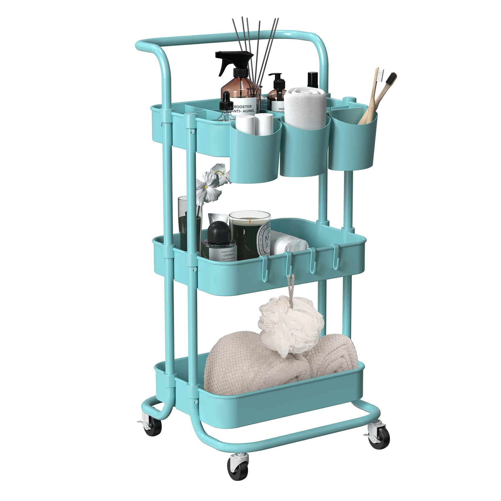 Buy ALVOROG 3Tier Rolling Utility Cart Movable Storage Organizer