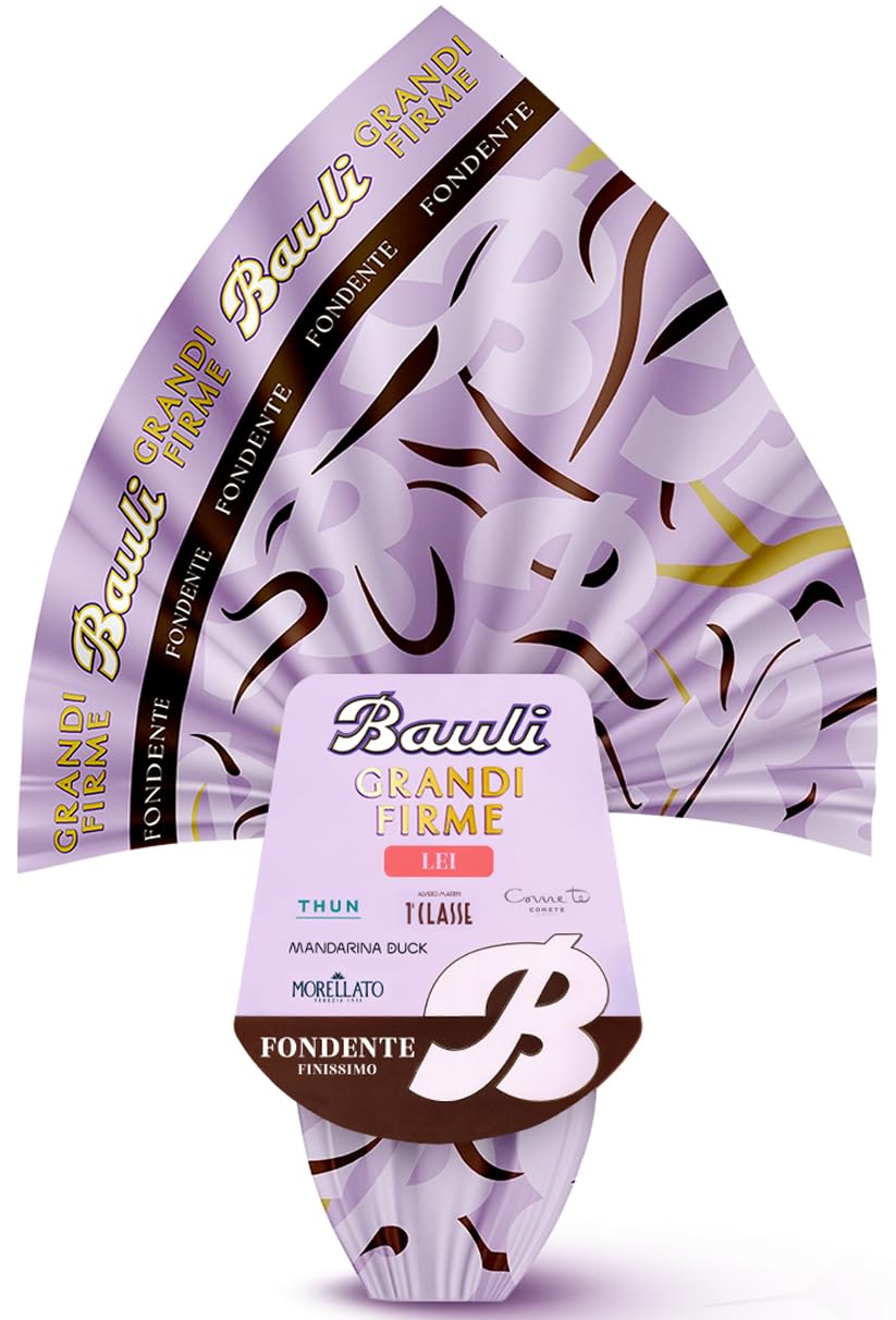 Uovo Grandi Firme LEI al CIOCCOLATO FONDENTE e Raffinata Sorpresa per bauli 365g (Collezione 2026)