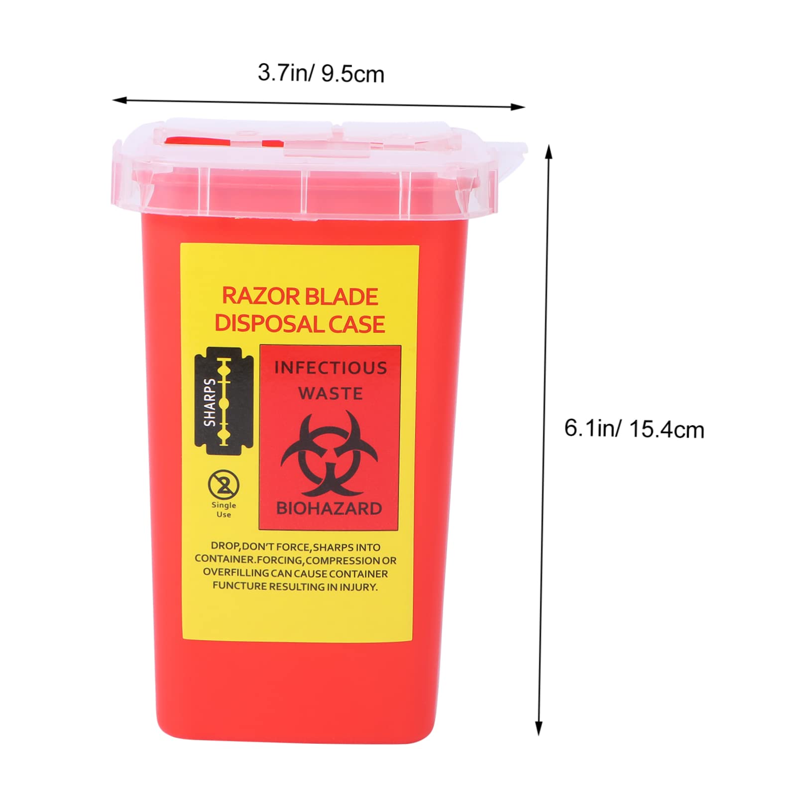 LALAFINA 5piezas Caja De Almacenamiento Para Desechar Cuchillas De Afeitar Contenedor De Plástico Para Reciclaje Barberías y Salones Diseño Seguro Tapa Resistente y Ligera Roja