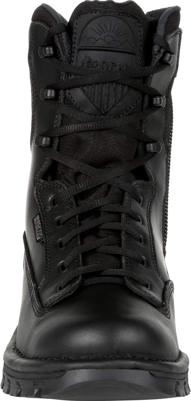 ROCKY Women's Portland 8" Black Side Zip Waterproof Public Service Boot