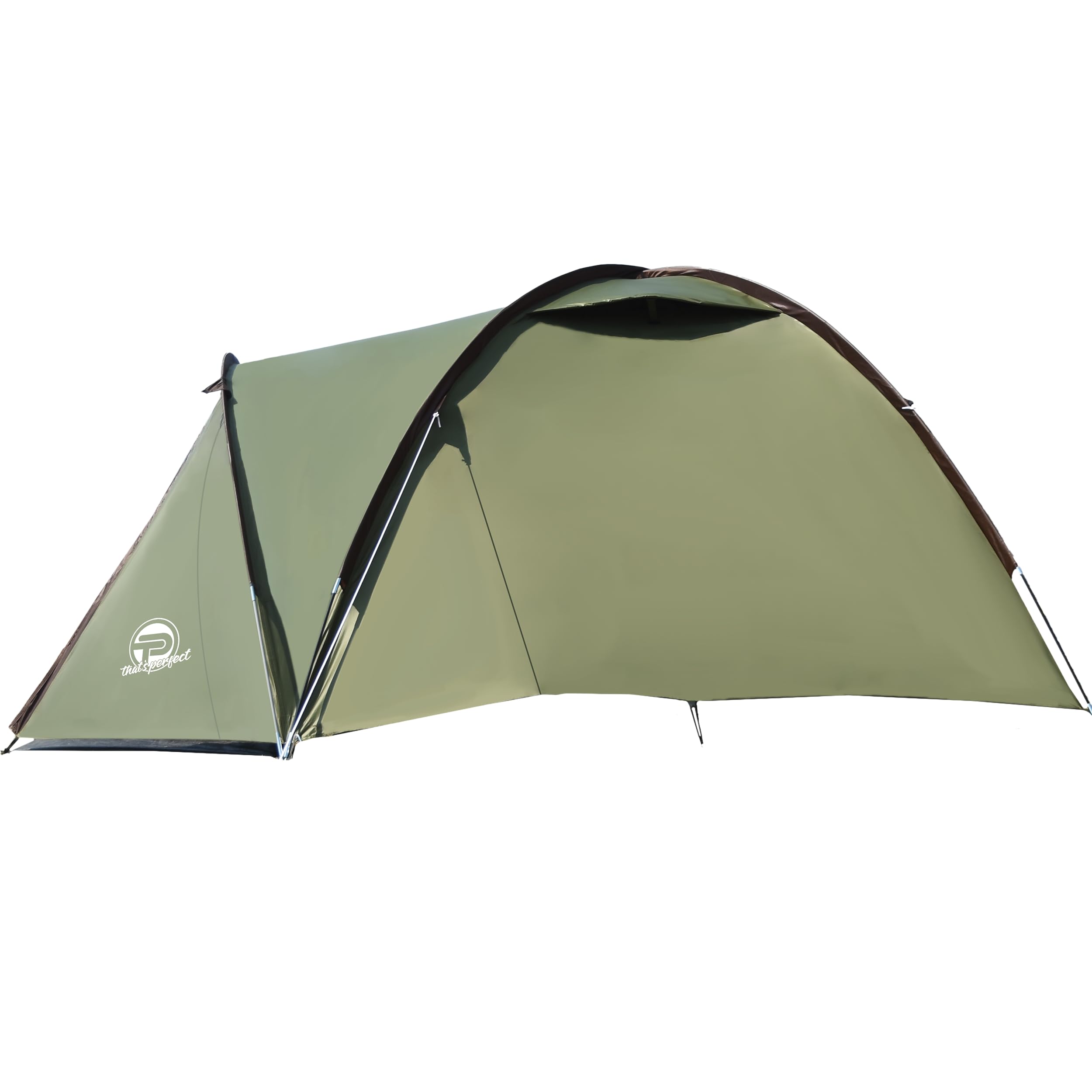 Tienda de campaña 3-4 Personas, Doble Pared, Ligera e Impermeable; Interior Oscuro, mosquitera, Cuerdas Fluorescentes, piquetas reforzadas, vestíbulo con Lona y Bolsa de Transporte