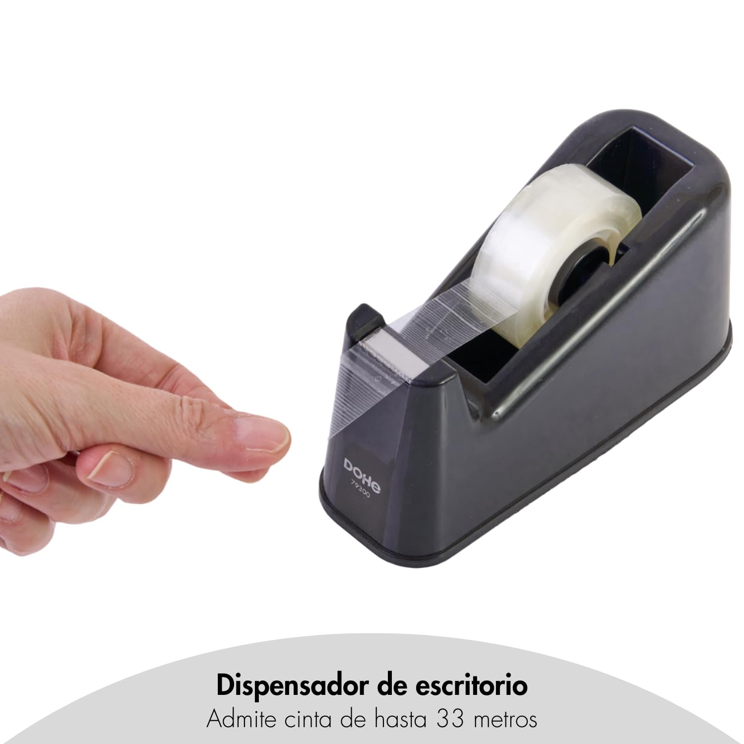 Dohe Dispensador de Cinta Adhesiva 8 Cintas 19 mm x 33 m Negro