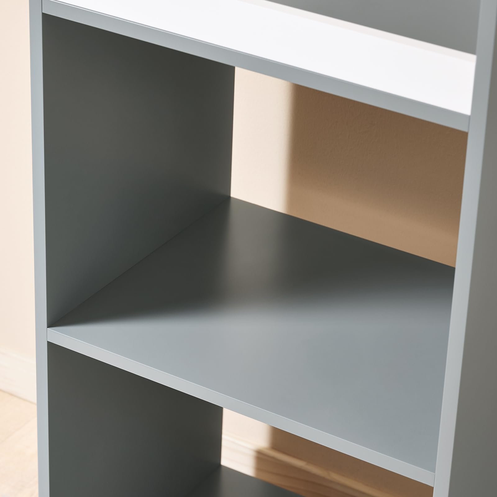 SoBuy Armadio Bambini 3 Scomparti Contenitore Tessuto Ganci Laterali Guardaroba Grigio 97x35x108 KMB40-HG