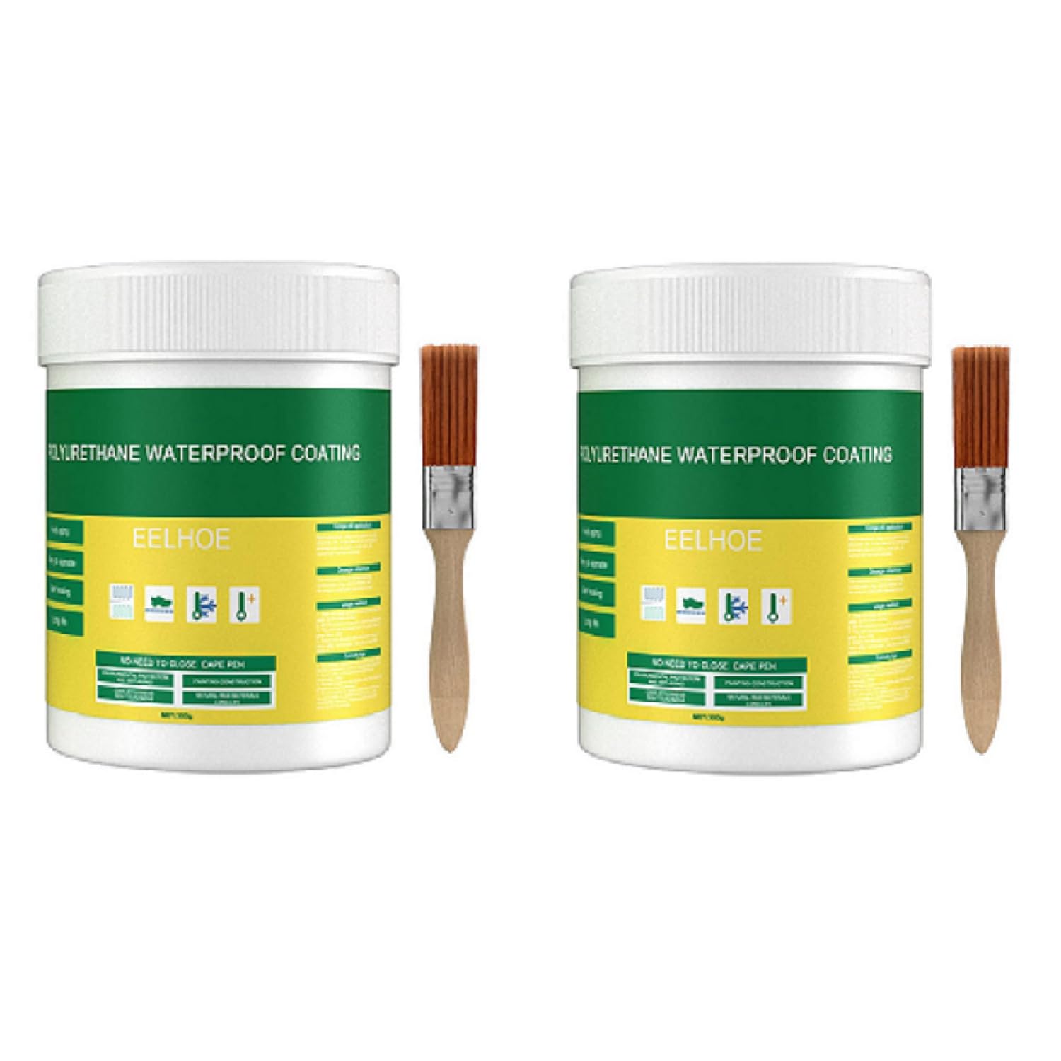 Hitburu 100Gx2 Transparent Polyurethane Waterproof Coating Agent, Invisible Waterproof Sealant For Home Roof Bathroom (100Gx2)