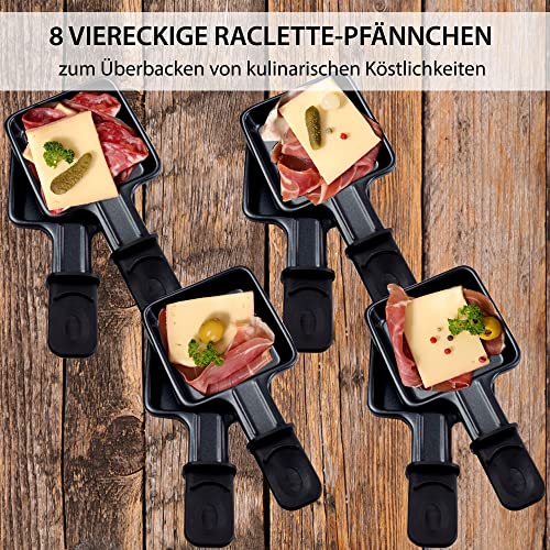 Syntrox Germany Raclette mit Glas-Keramik Grillplatte Design Glas für 8 Personen Grill RAC-1200W-Aarau – Bild 3